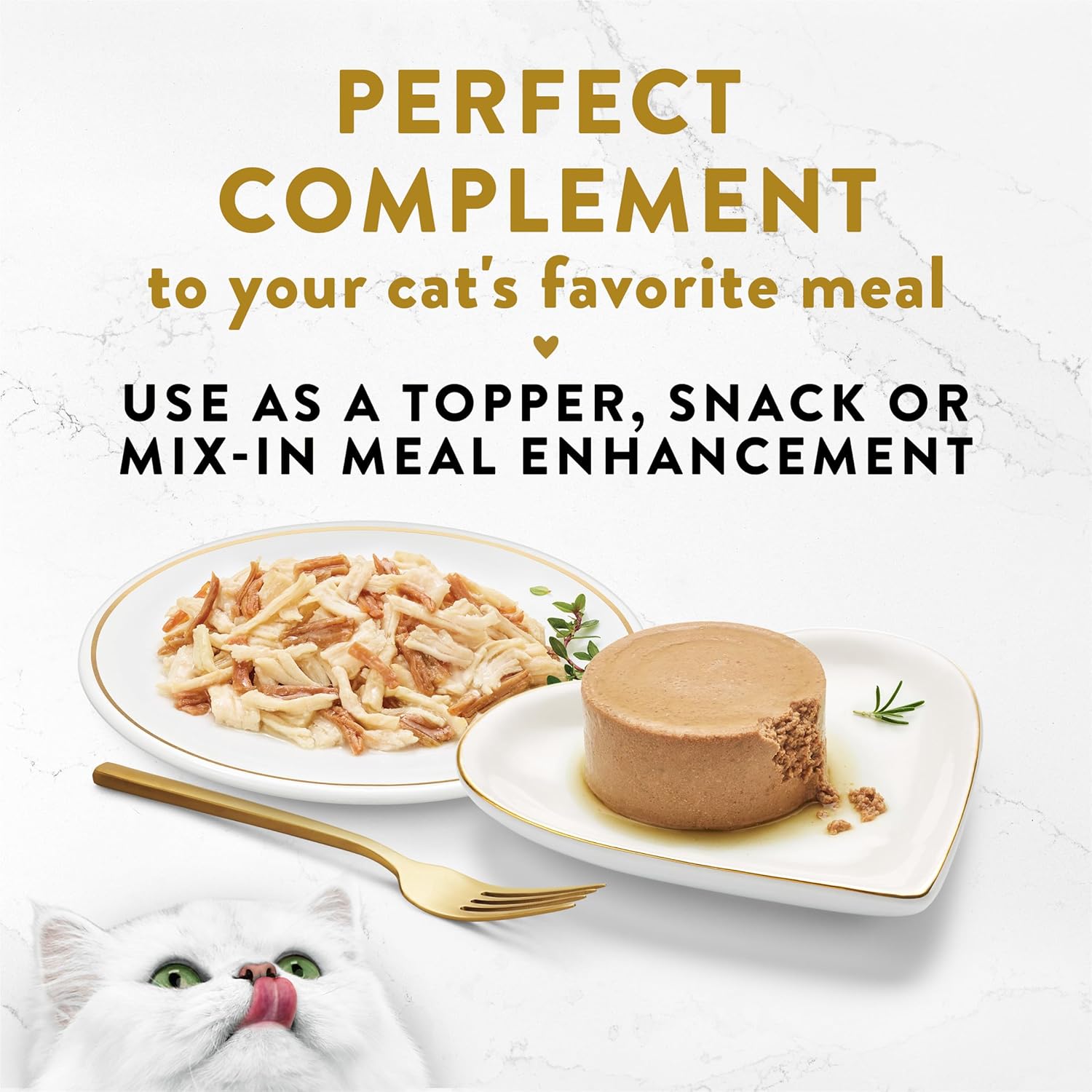 Aperitivos Purina Fancy Feast para lamerse, sin cereales, comida para gatos, carne blanca, pollo y ternera desmenuzada, paquete de 10, bandejas de 1.1 oz