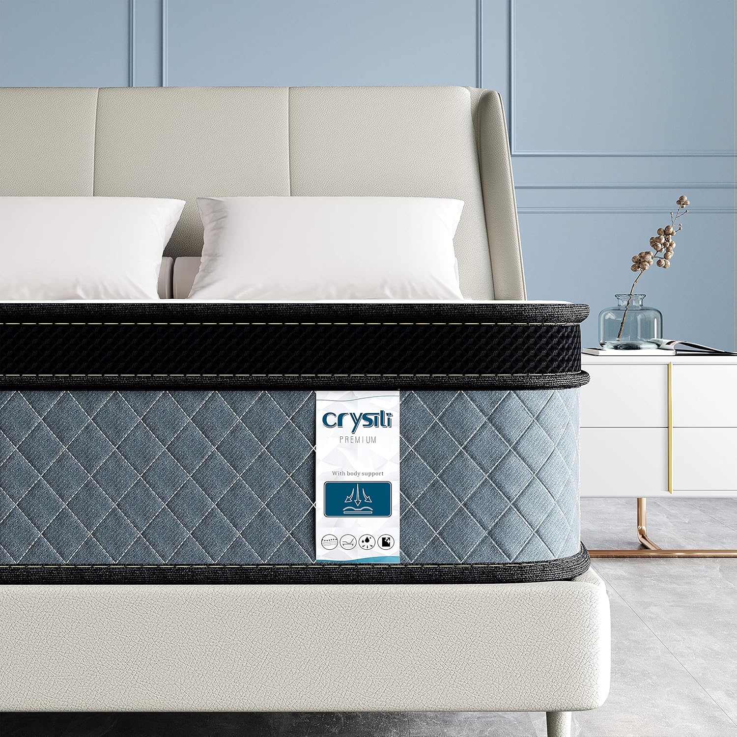 Crystli Full Mattresses 12 inch Memory Foam Mattress Full Size Hybrid Mattress Medium Firm Full Bed Mattress in a Box with CertiPUR-US Foam 100-Night Trial 10 Years Warranty · v2