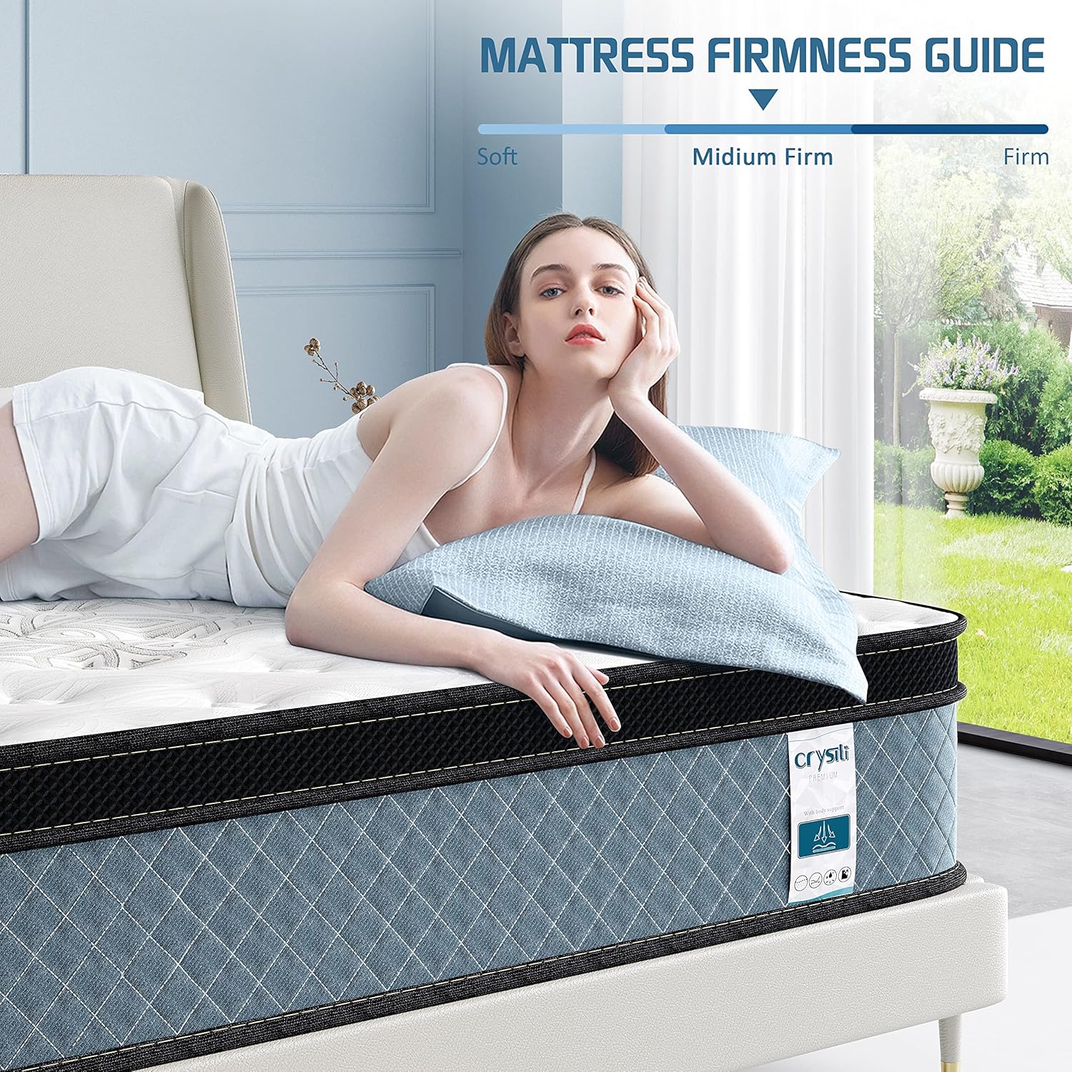 Crystli Full Mattresses 12 inch Memory Foam Mattress Full Size Hybrid Mattress Medium Firm Full Bed Mattress in a Box with CertiPUR-US Foam 100-Night Trial 10 Years Warranty · v2