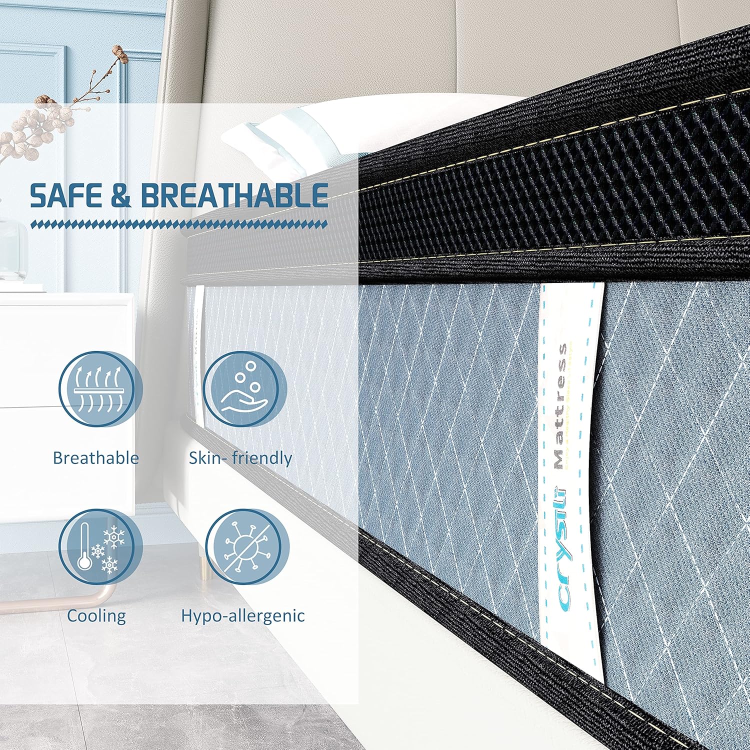Crystli Full Mattresses 12 inch Memory Foam Mattress Full Size Hybrid Mattress Medium Firm Full Bed Mattress in a Box with CertiPUR-US Foam 100-Night Trial 10 Years Warranty · v2