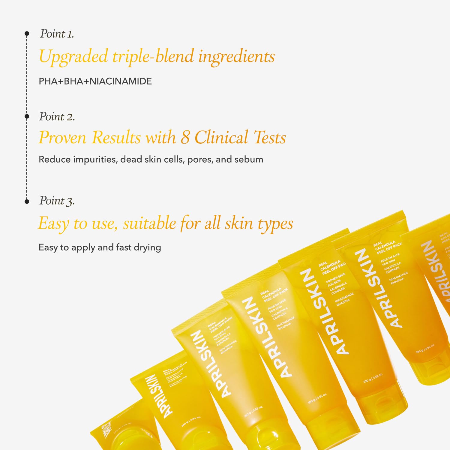 Aprilskin Calendula Peel Off Facial Mask | Glass Skin | Vegan | Blackhead Care | Exfoliating, Resurfacing | PHA BHA | Korean Skincare | K Beauty | 3.52 oz · v3