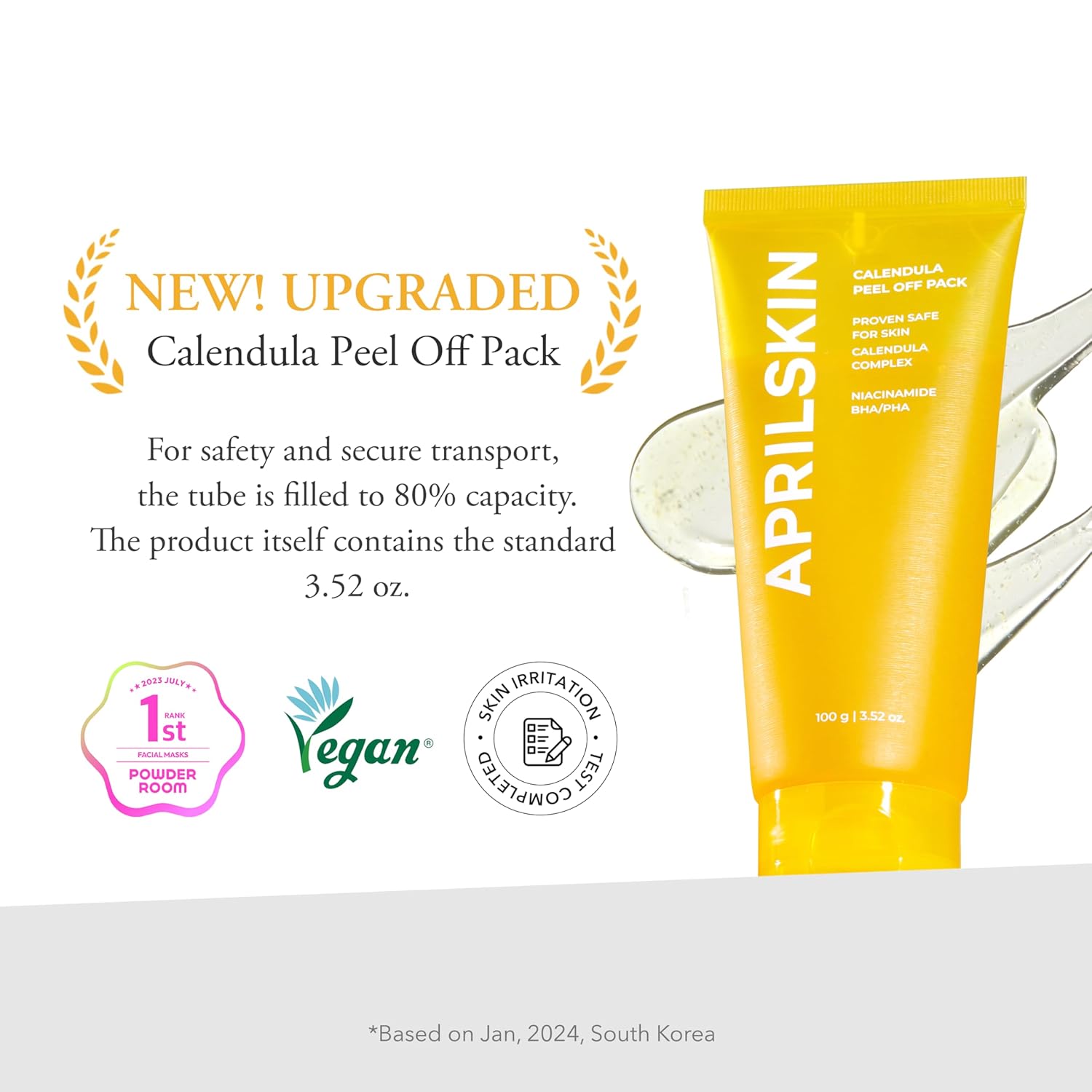 Aprilskin Calendula Peel Off Facial Mask | Glass Skin | Vegan | Blackhead Care | Exfoliating, Resurfacing | PHA BHA | Korean Skincare | K Beauty | 3.52 oz · v3