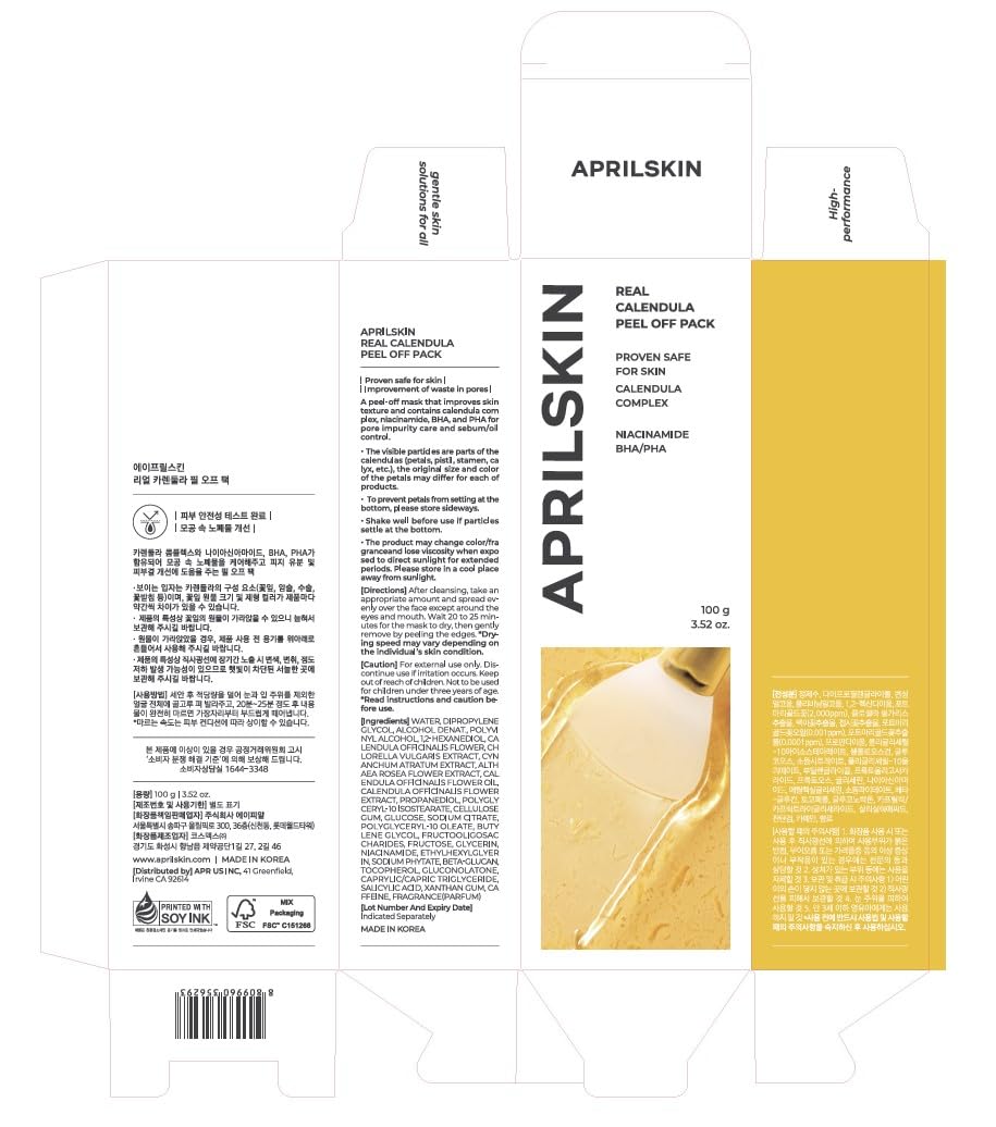 Aprilskin Calendula Peel Off Facial Mask | Glass Skin | Vegan | Blackhead Care | Exfoliating, Resurfacing | PHA BHA | Korean Skincare | K Beauty | 3.52 oz · v3
