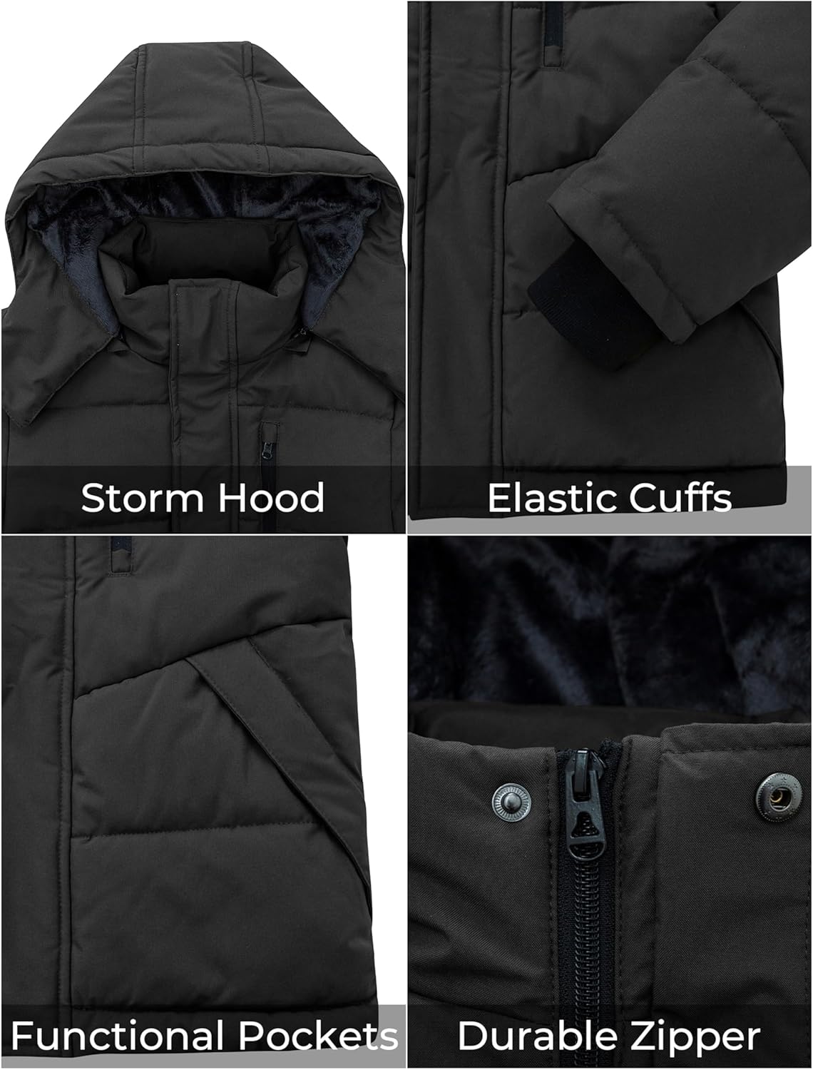 ZSHOW Boys Warm Winter Coat Soft Fleece Jacket Waterproof Snow Coat