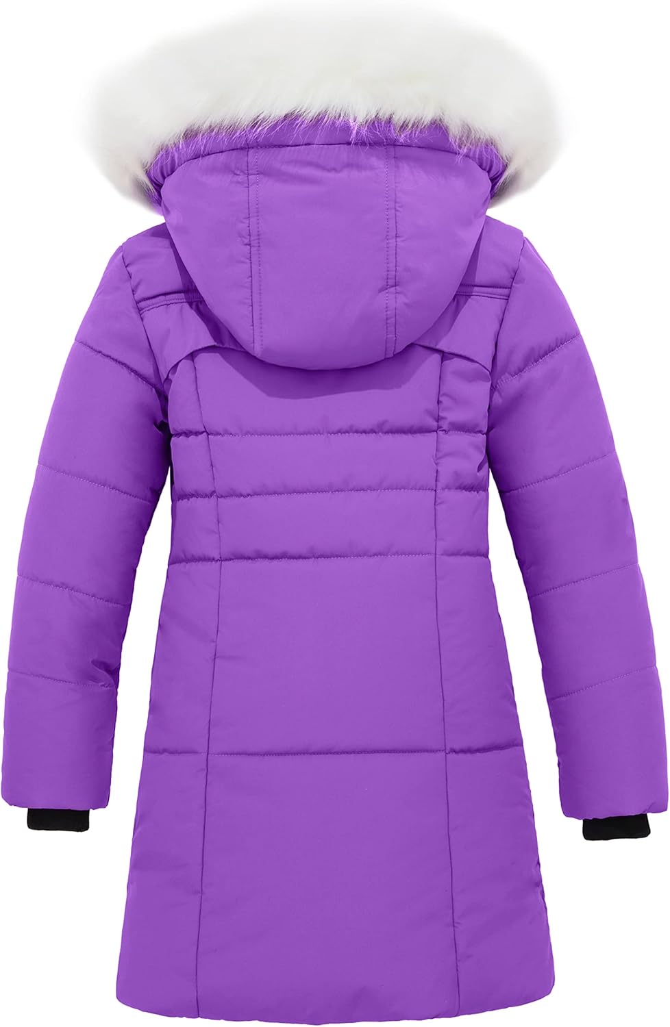 wantdo Girls Winter Coat Waterproof Long Puffer Jacket Warm Parka with Faux Fur Hood