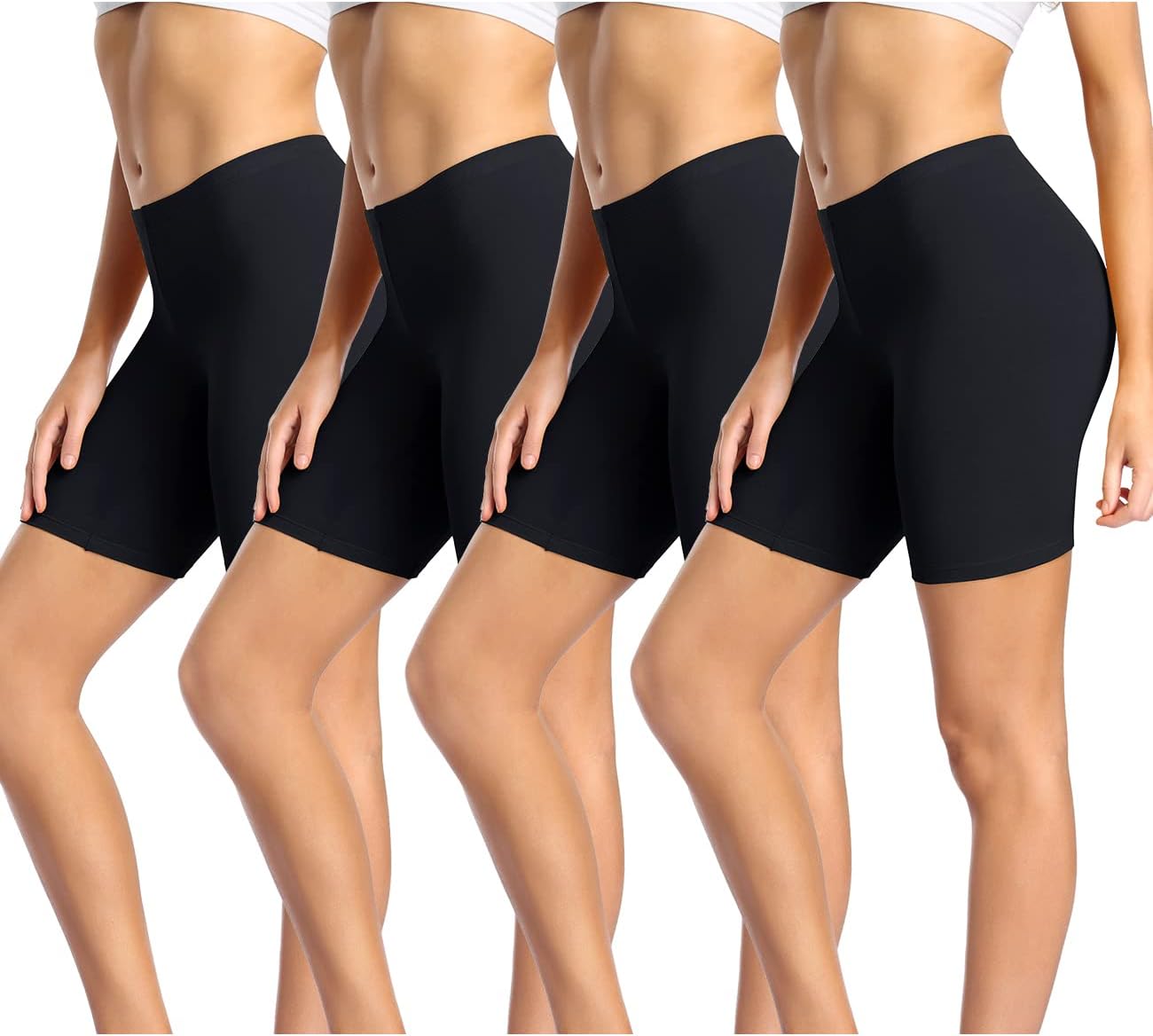 wirarpa Womens Cotton Boy Shorts Underwear Anti Chafing Soft Biker Short Plus Boy Shorts Panties 4 Pack · v3