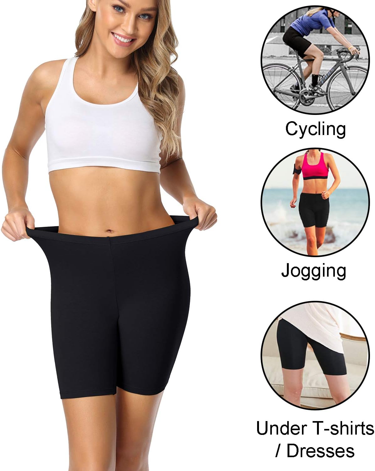 wirarpa Womens Cotton Boy Shorts Underwear Anti Chafing Soft Biker Short Plus Boy Shorts Panties 4 Pack · v3