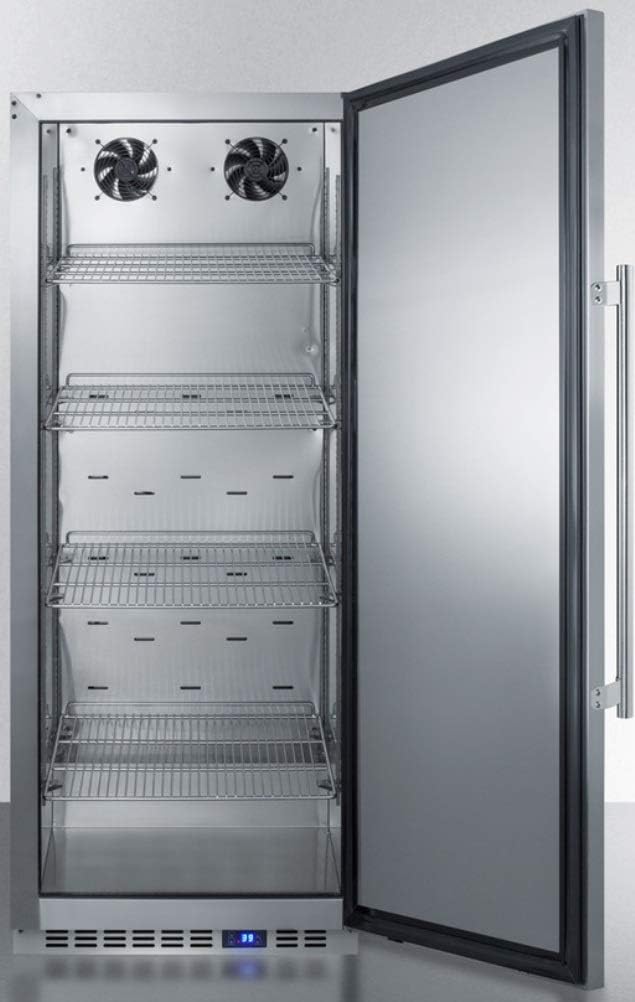 Summit Appliance FFAR121SS7 24 Wide All-Refrigerator; 10.1 cu.ft.; Digital Thermostat; Lock; Automatic Defrost and Hospital Grade Cord with Green Dot' Plug