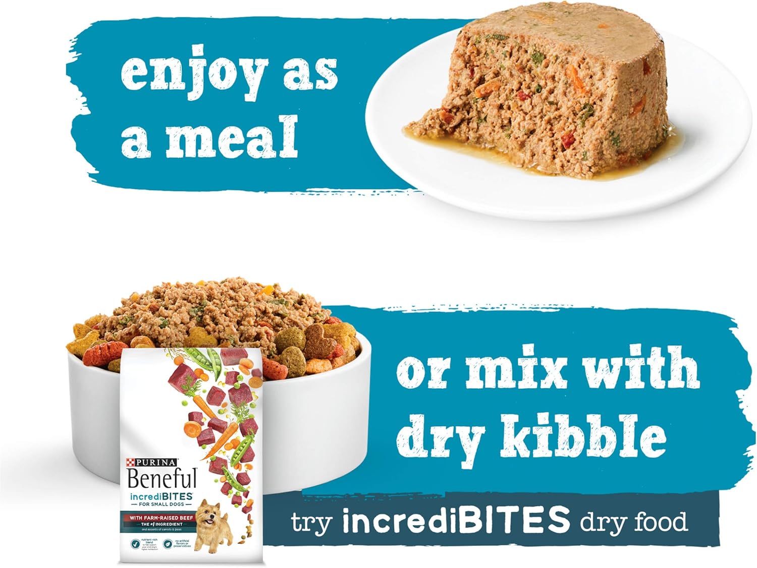 مجموعة متنوعة من طعام الكلاب الرطب من Purina Beneful Small Breed، IncrediBites Pate - (عبوتين من 12 علبة) 3 أونصات