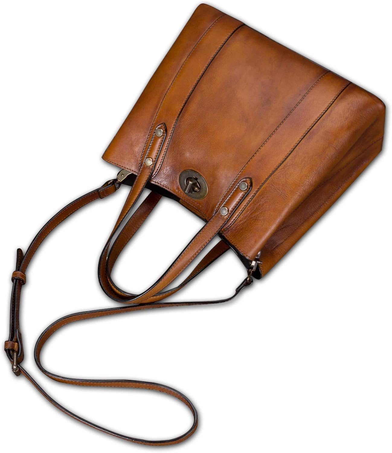 Handtaschen aus echtem Leder für Damen, Schulterriemen, Vintage-Stil, handgefertigte Schultertasche aus Rindsleder mit Griff, Tragetaschen