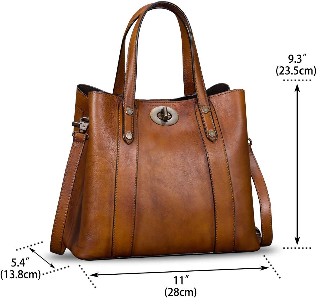 Handtaschen aus echtem Leder für Damen, Schulterriemen, Vintage-Stil, handgefertigte Schultertasche aus Rindsleder mit Griff, Tragetaschen