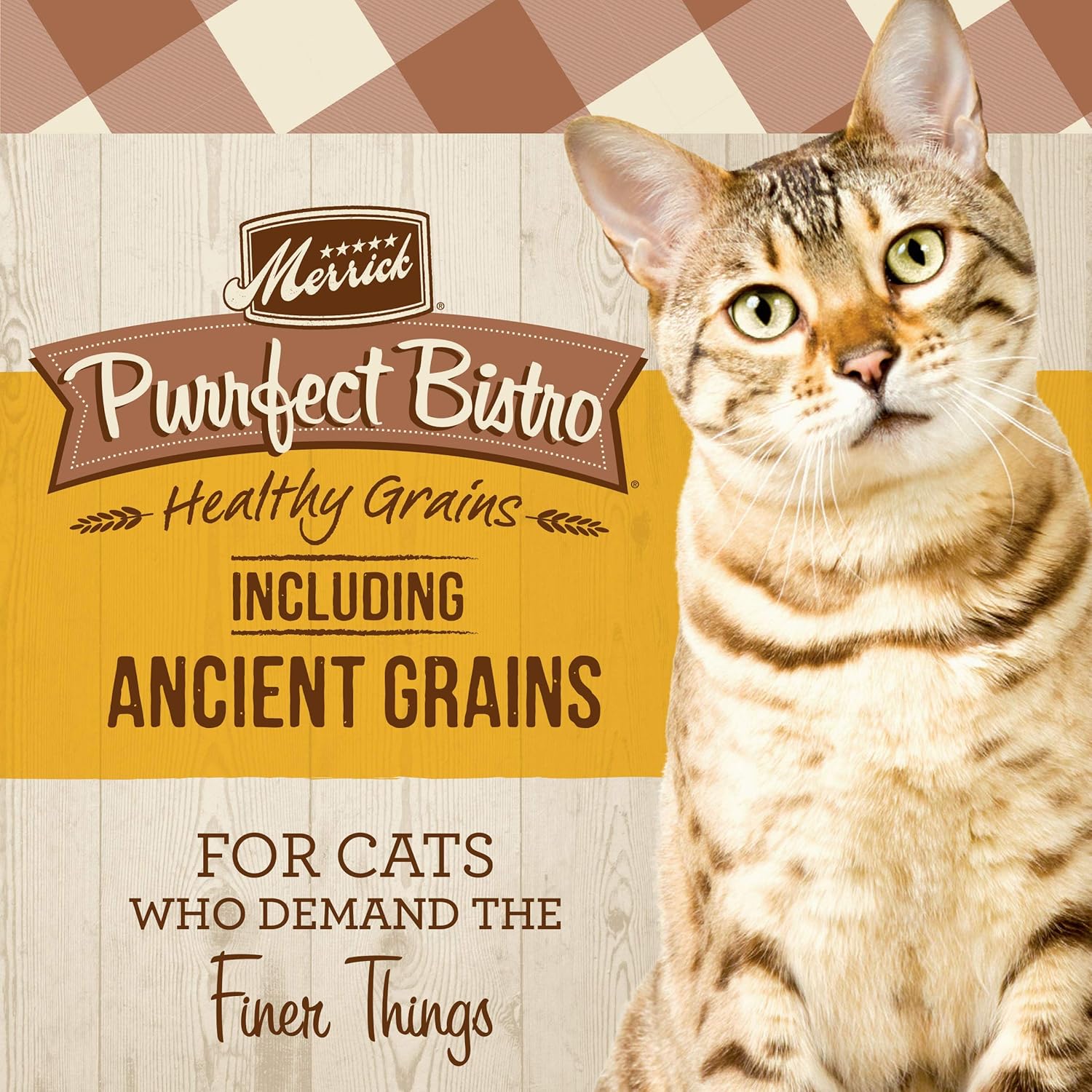 Cibo secco per gatti Merrick Purrfect Bistro Premium Healthy Grains per gatti adulti, vera ricetta di pollo e riso integrale - Sacchetto da 12,0 libbre
