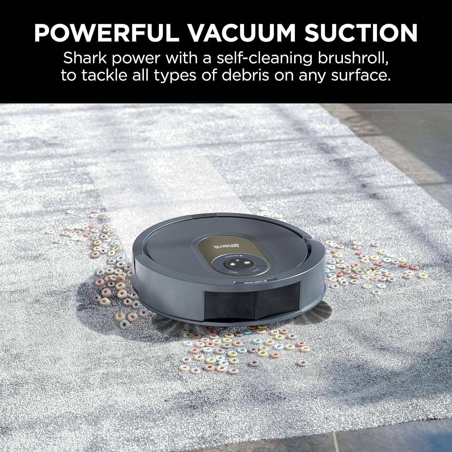 Shark AV2001 AI Robot Vacuum with Self-Cleaning Brushroll, Object Detection, Advanced Navigation, Home Mapping, Perfect for Pet Hair, Compatible with Alexa, Gray · v3