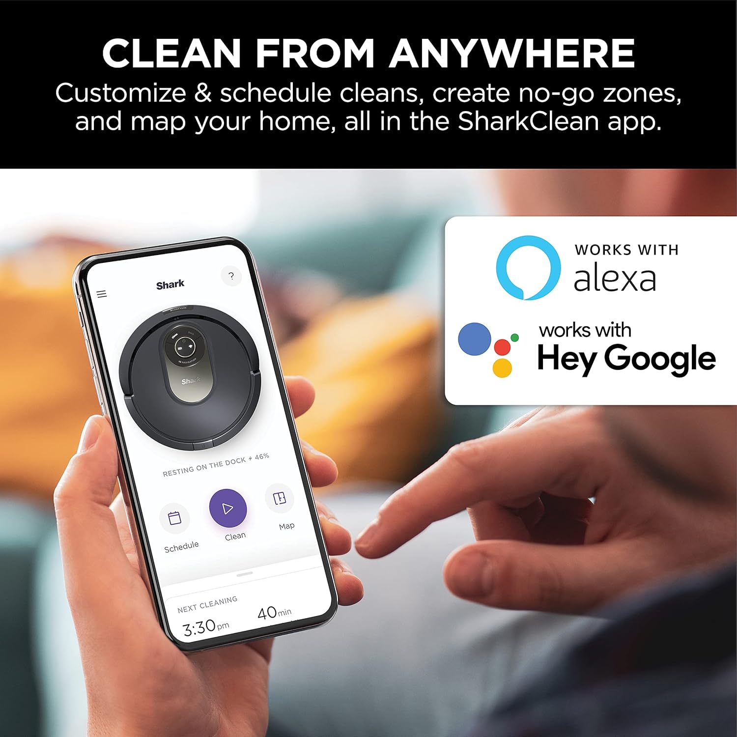 Shark AV2001 AI Robot Vacuum with Self-Cleaning Brushroll, Object Detection, Advanced Navigation, Home Mapping, Perfect for Pet Hair, Compatible with Alexa, Gray · v3