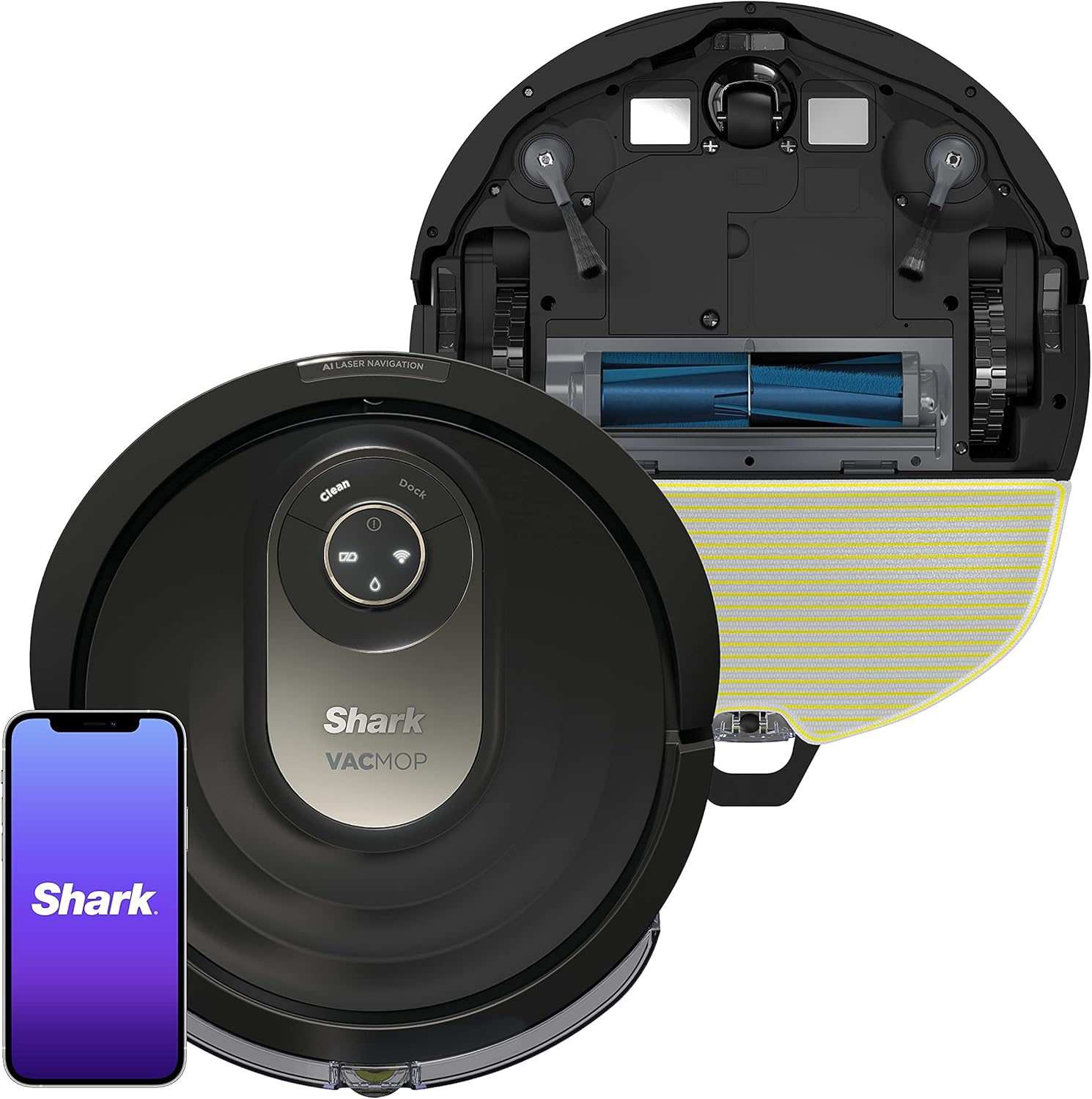 Shark AI Robot Vacuum  Mop, with Home Mapping, Perfect for Pets, Wifi, Works with Alexa, Black/Gold (AV2001WD) · v3