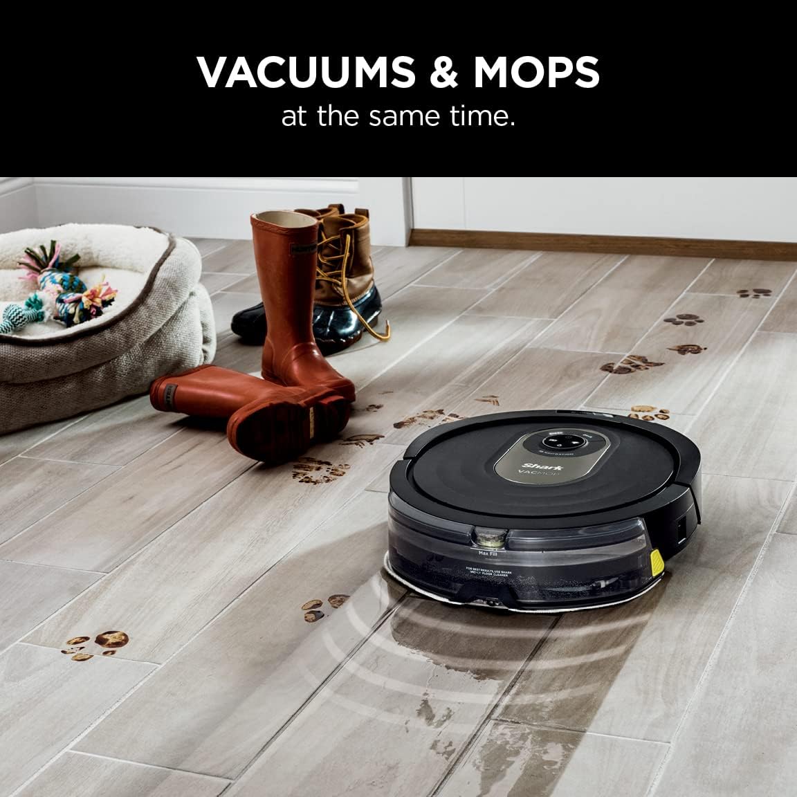 Shark AI Robot Vacuum  Mop, with Home Mapping, Perfect for Pets, Wifi, Works with Alexa, Black/Gold (AV2001WD) · v3
