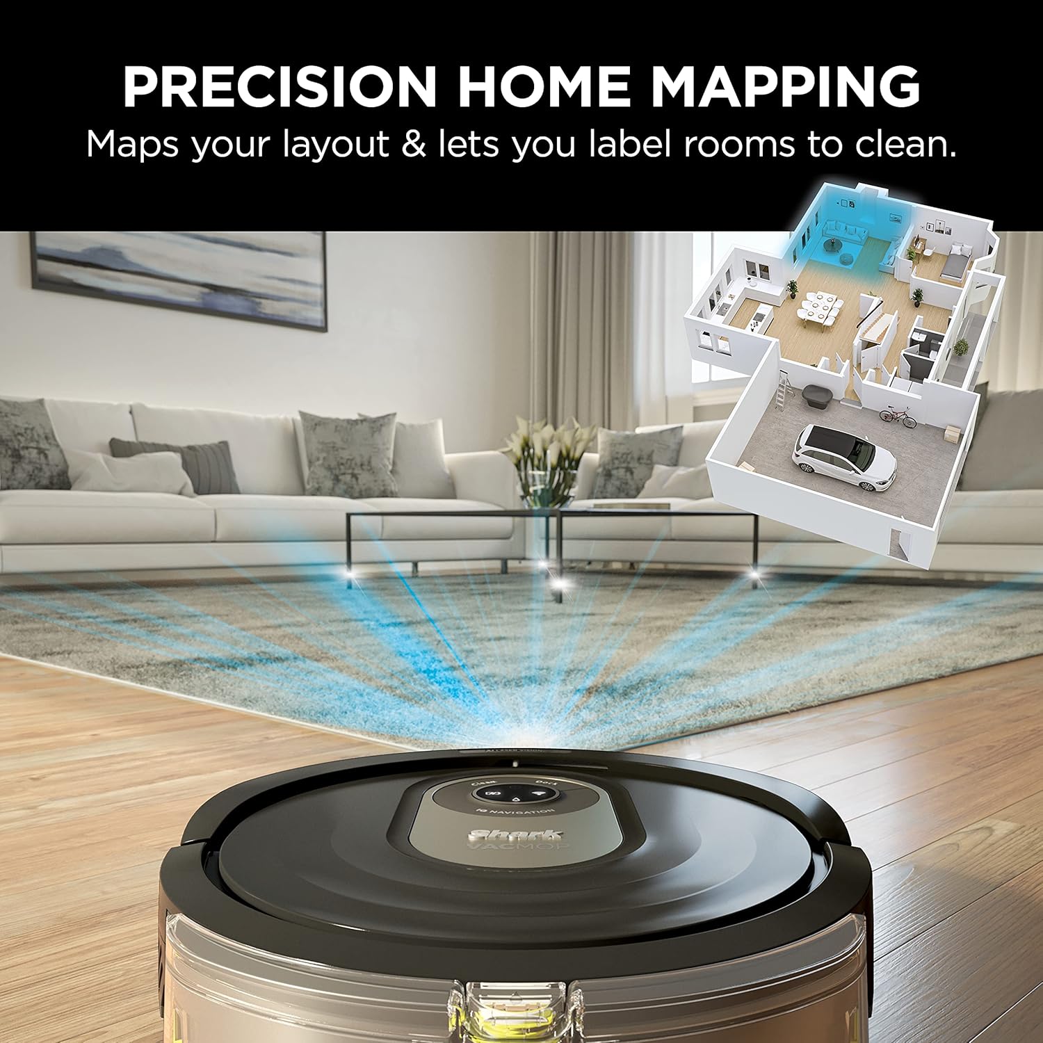 Shark AI Robot Vacuum  Mop, with Home Mapping, Perfect for Pets, Wifi, Works with Alexa, Black/Gold (AV2001WD) · v3