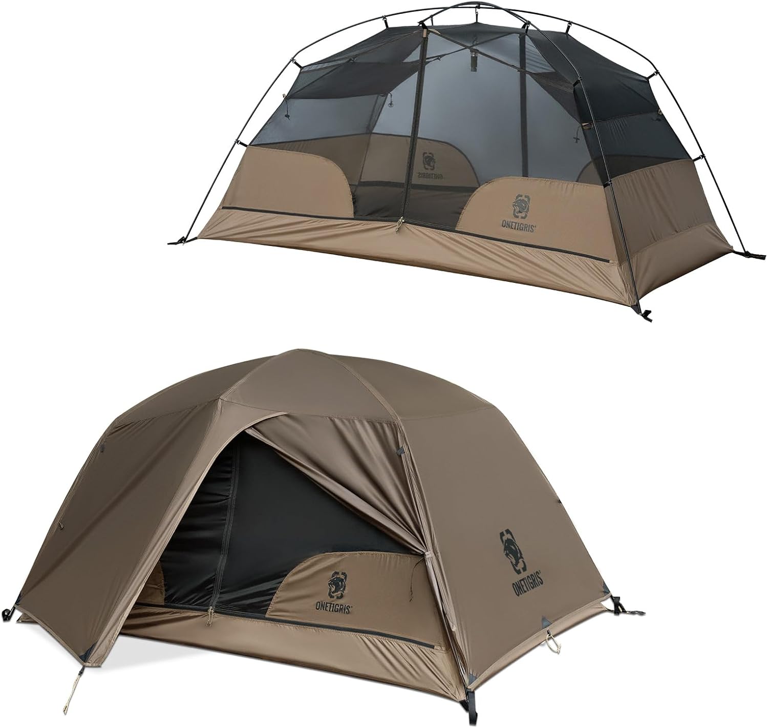 OneTigris COSMITTO 2 Person Backpacking Tent Shelter- Free Standing Lightweight Waterproof 3 Season Camping Tent for Outdoor Hiking Mountaineering · v5