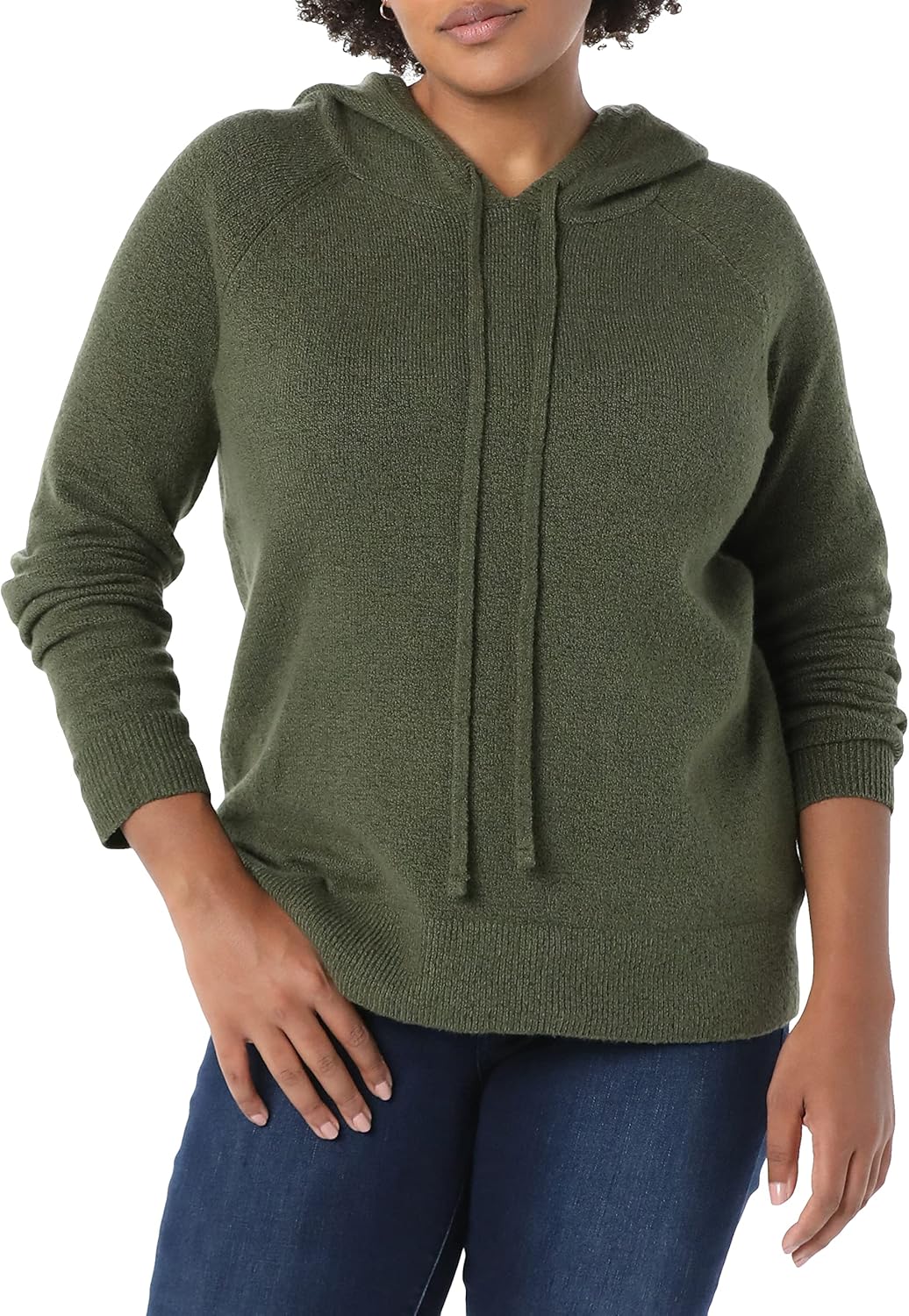 เสื้อสเวตเตอร์มีฮู้ดแบบสัมผัสนุ่มสำหรับผู้หญิงจาก Amazon Essentials