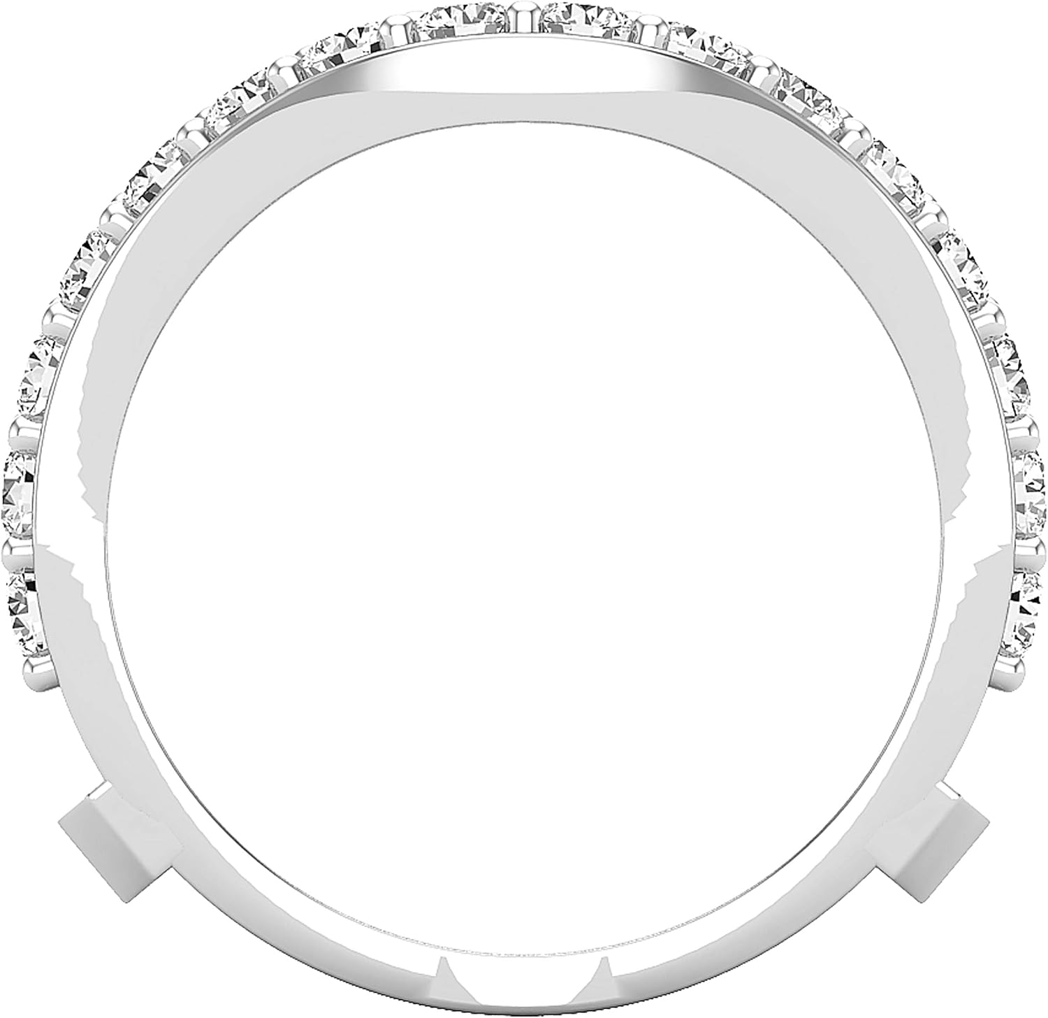 Dazzlingrock Koleksiyonu 1.75 Cttw Yuvarlak Laboratuvar Yetiştirilmiş Elmas Kadın Düğün Geliştirici Koruyucu Çift Yüzük, Metal 10K/14K/18K Katı Altın 925 Ayar Gümüş