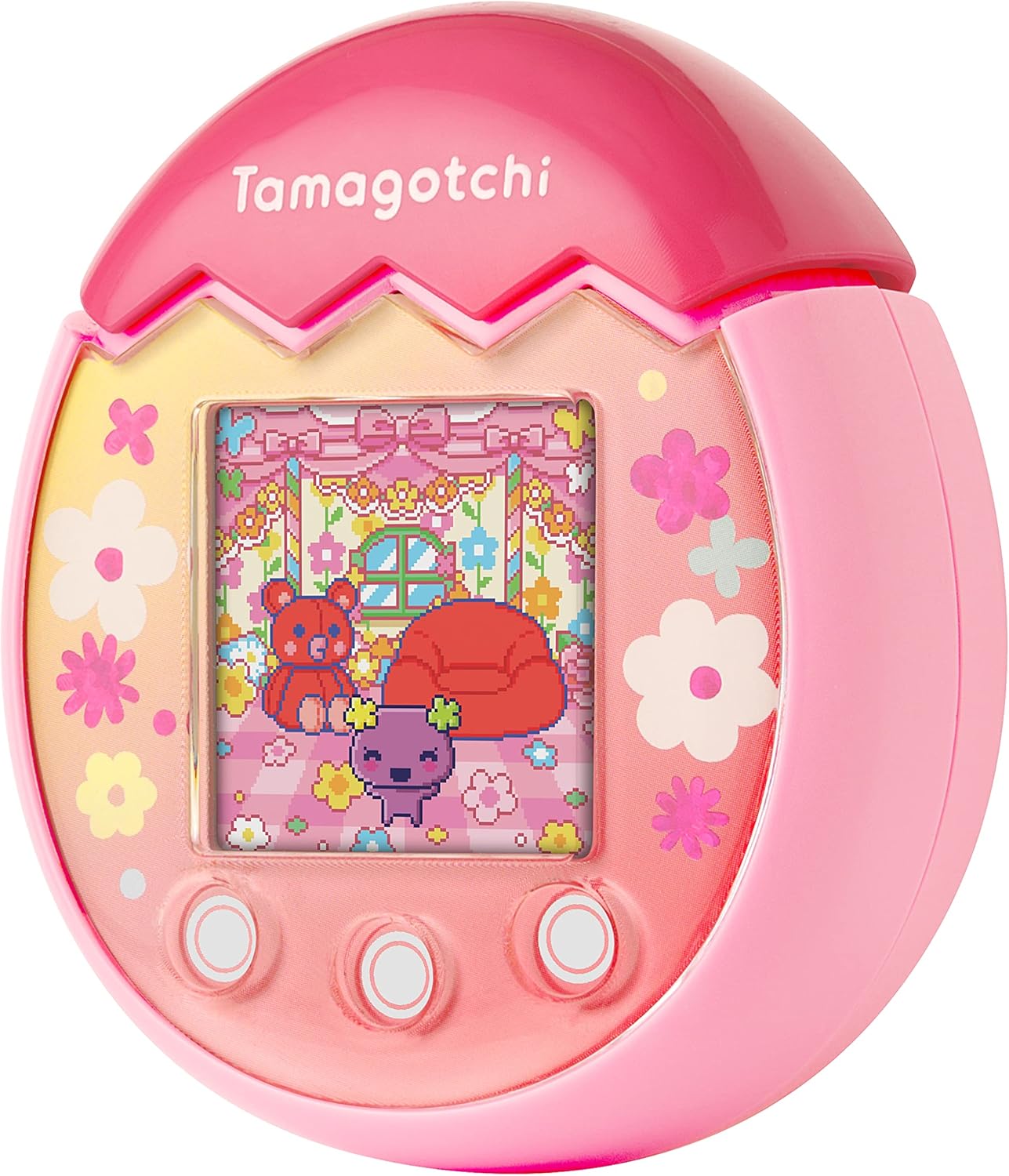 Tamagotchi 42901 Bandai Pix The Next Generation of Virtual Reality Pet with Camera, Games and Collectable Characters-Floral, Pink · v2