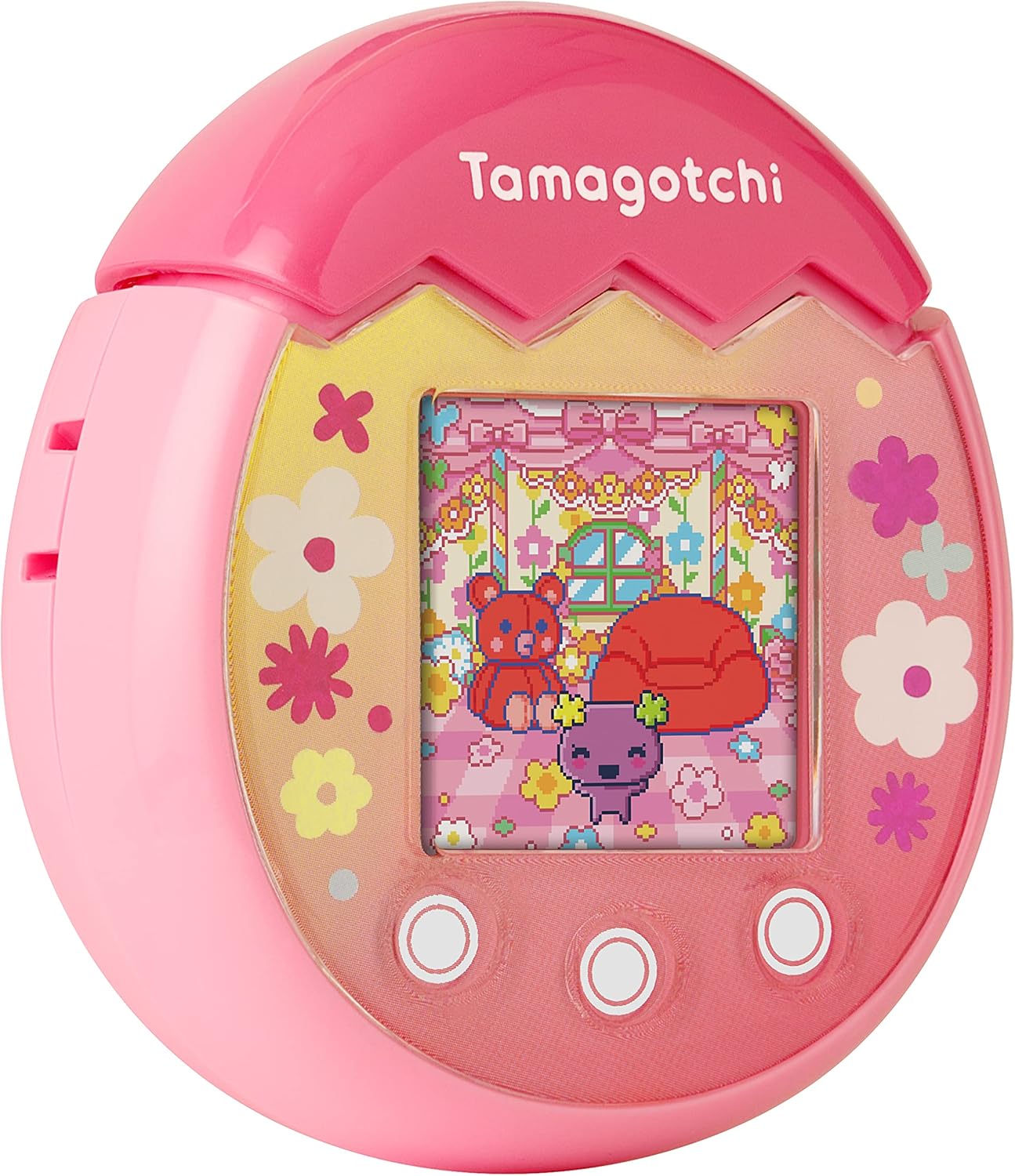 Tamagotchi 42901 Bandai Pix The Next Generation of Virtual Reality Pet with Camera, Games and Collectable Characters-Floral, Pink · v2