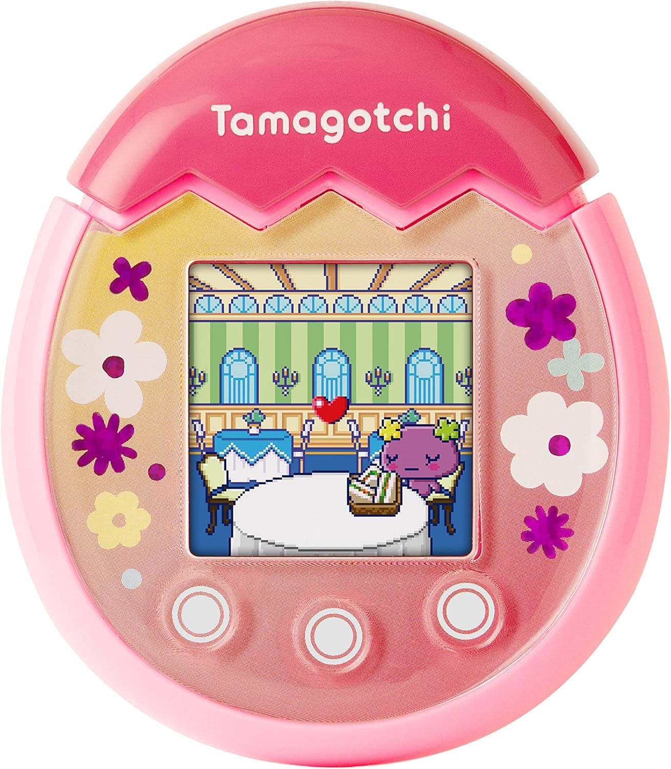 Tamagotchi 42901 Bandai Pix The Next Generation of Virtual Reality Pet with Camera, Games and Collectable Characters-Floral, Pink · v2