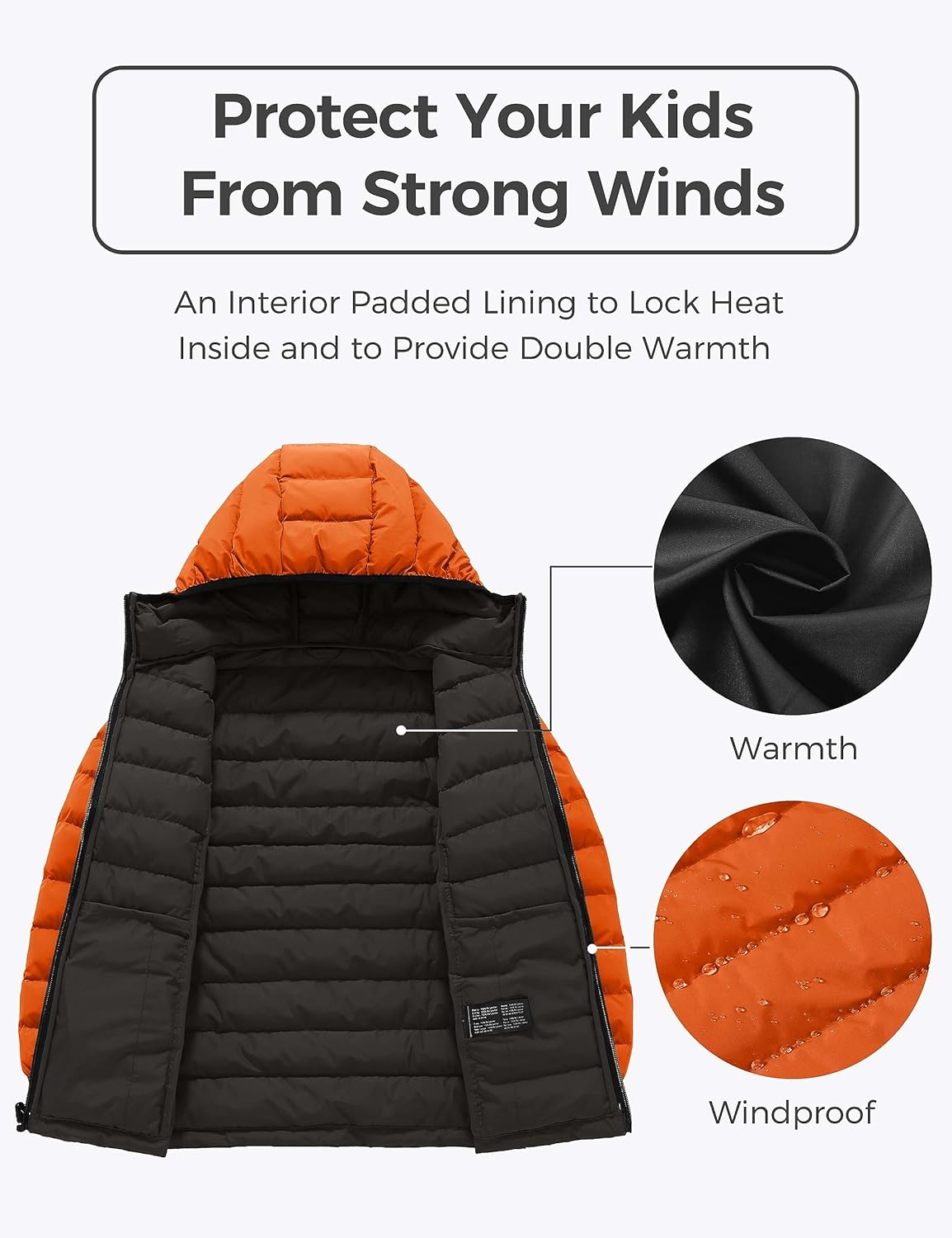 wantdo Boys Lightweight Puffer Jacket Warm Winter Coat Waterproof Outerwear Jackets  Coats