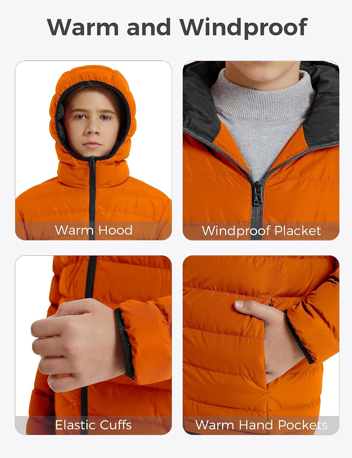 wantdo Boys Lightweight Puffer Jacket Warm Winter Coat Waterproof Outerwear Jackets  Coats