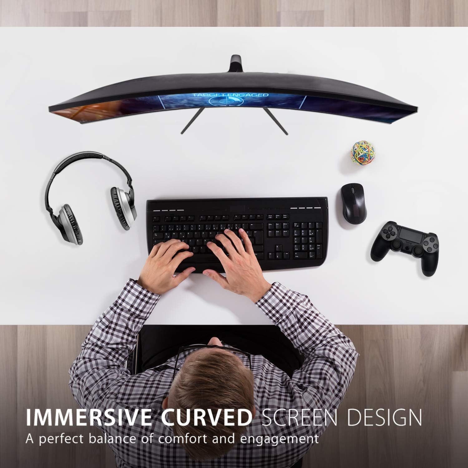 ViewSonic VX3218-PC-MHD 32 Inch Curved 1080p 1ms 180Hz Gaming Monitor with FreeSync Premium, Eye Care, HDMI and Display Port · v9