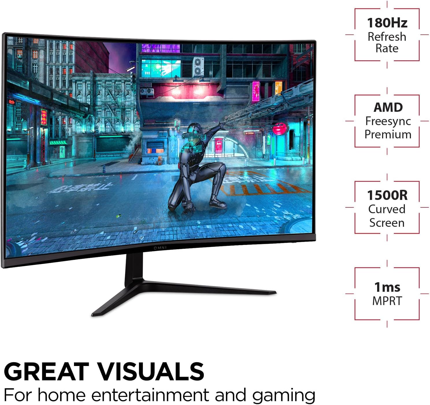 ViewSonic VX3218-PC-MHD 32 Inch Curved 1080p 1ms 180Hz Gaming Monitor with FreeSync Premium, Eye Care, HDMI and Display Port · v9