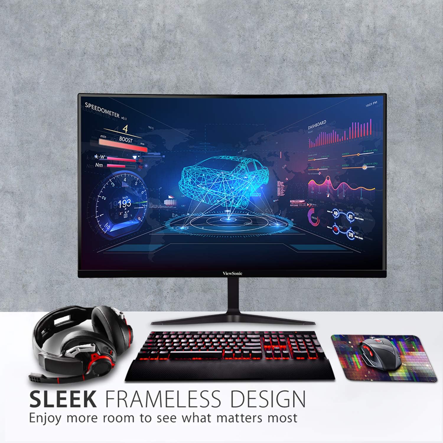 ViewSonic VX3218-PC-MHD 32 Inch Curved 1080p 1ms 180Hz Gaming Monitor with FreeSync Premium, Eye Care, HDMI and Display Port · v9