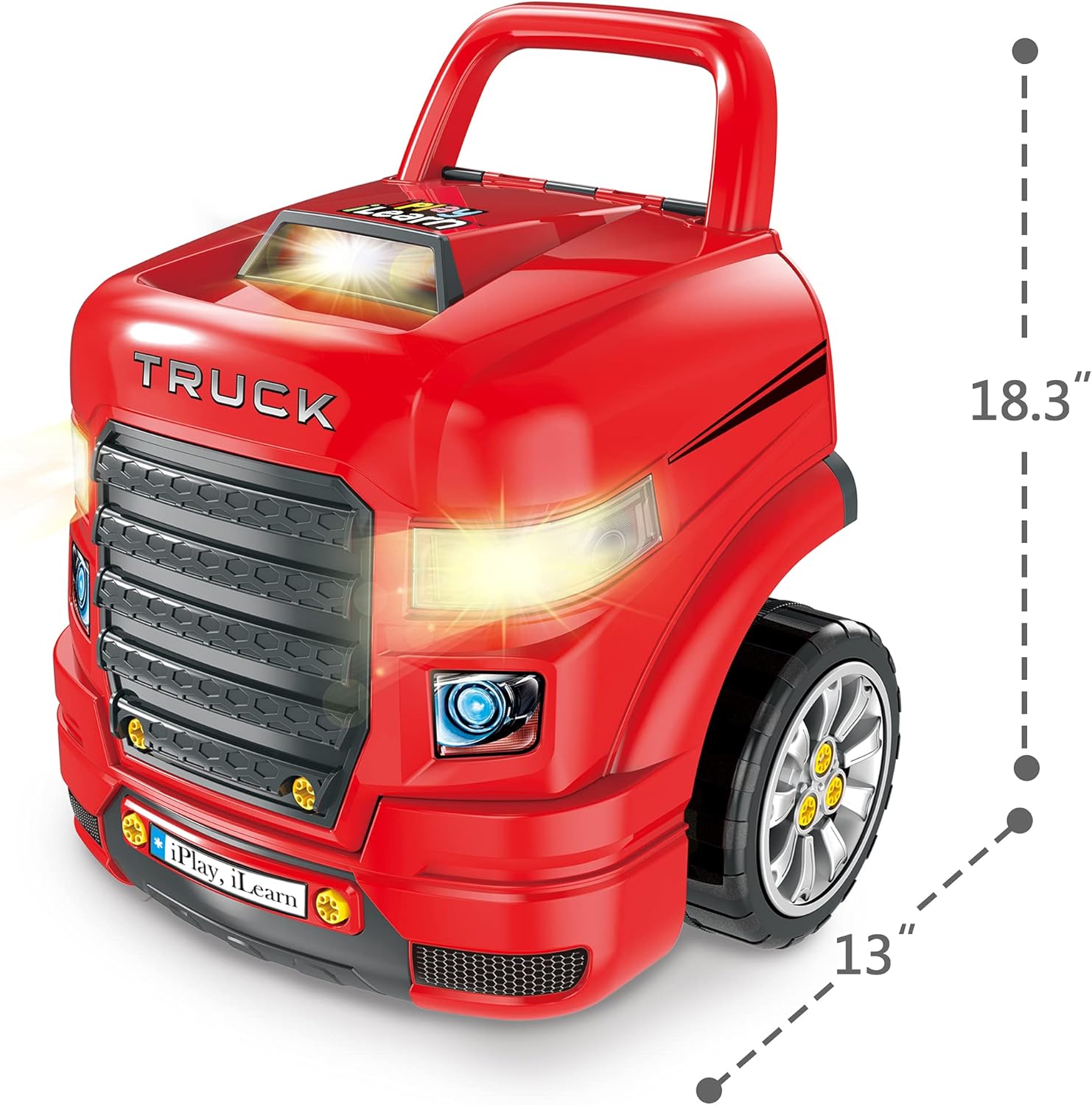 iPlay, iLearn Large Truck Engine Toy, Kids Mechanic Repair Set for 3-5 Yr Toddlers, Big Builder Kit, Take Apart Motor Vehicle Pretent Play Car Service Station, Gifts 4 6 7 8 Year Old Boy Child · v2