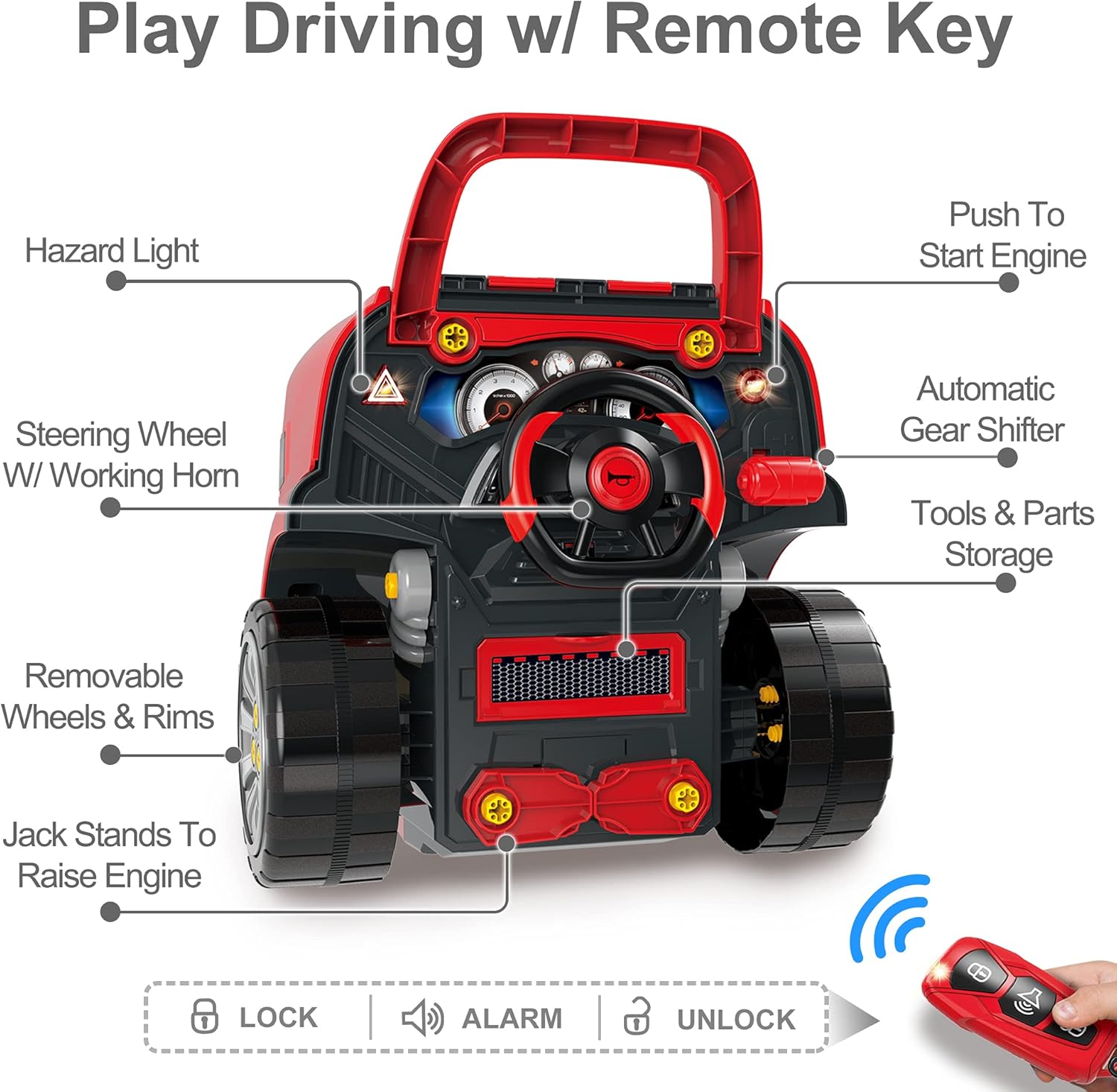 iPlay, iLearn Large Truck Engine Toy, Kids Mechanic Repair Set for 3-5 Yr Toddlers, Big Builder Kit, Take Apart Motor Vehicle Pretent Play Car Service Station, Gifts 4 6 7 8 Year Old Boy Child · v2