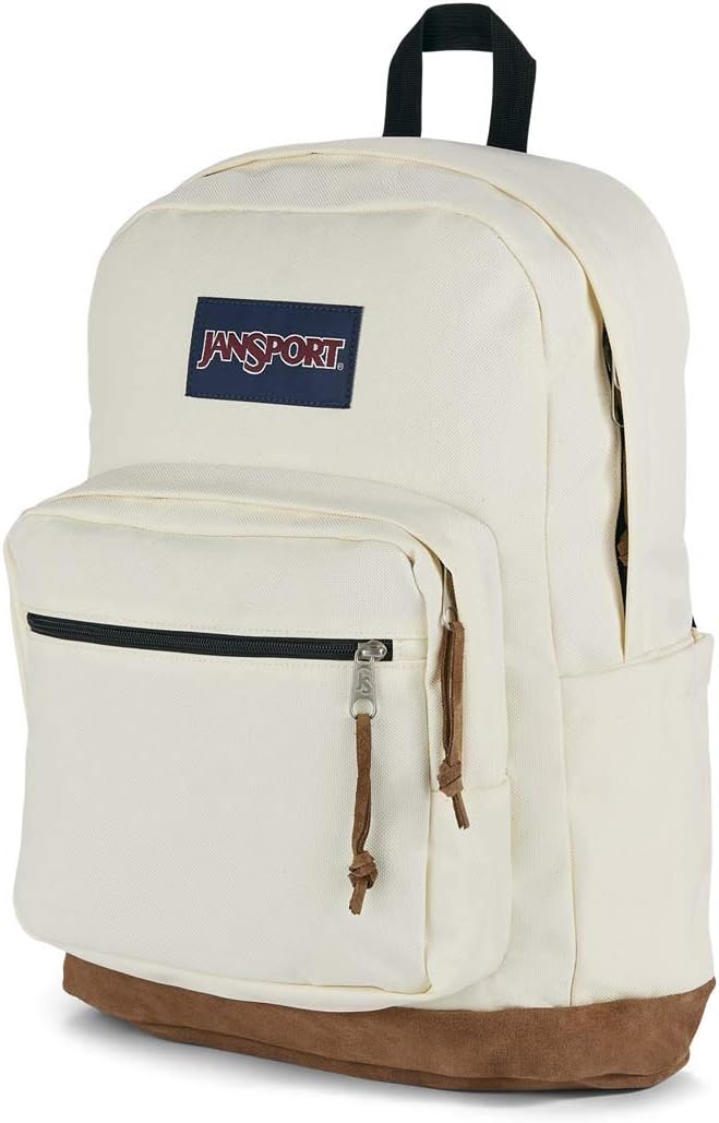 JanSport Right Pack Backpack - Durable Daypack with Padded 15 Laptop Sleeve, Spacious Main Compartment Integrated Water Bottle Pocket - Coconut · v3