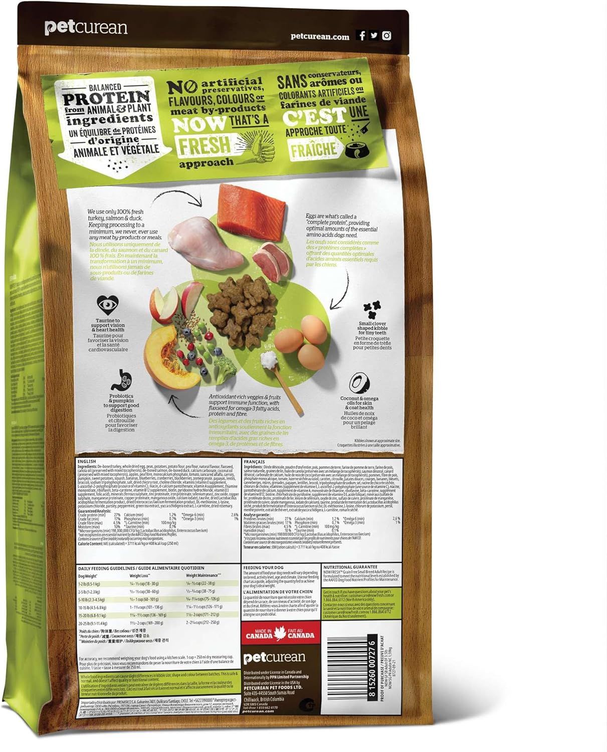 Now Fresh Dry Dog Food for Small Breeds, Turkey, Salmon and Duck Recipe, 22 lbs - Grain Free, Small Breed Dog Food, Made with Real Meat and Fish for Small and Mini Breeds