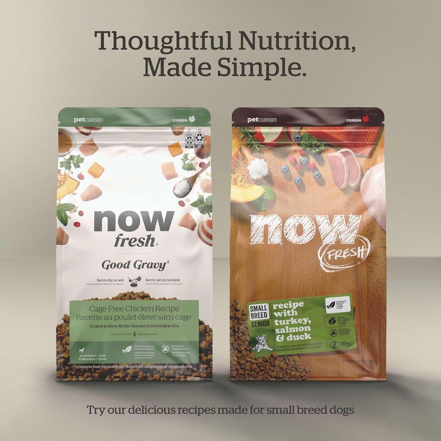 Now Fresh Dry Dog Food for Small Breeds, Turkey, Salmon and Duck Recipe, 22 lbs - Grain Free, Small Breed Dog Food, Made with Real Meat and Fish for Small and Mini Breeds