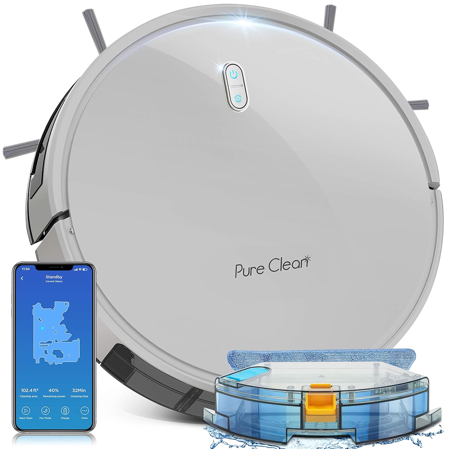 SereneLife 로봇 진공 청소기 콤보 로봇 바닥 청소기 기계 자동 청소 Robo Vac Mopping Aspiradora 스마트 앱 Alexa 자이로스코프 홈 카펫 단단한 나무 타일 반려동물 털을 위한 내비게이션 기술