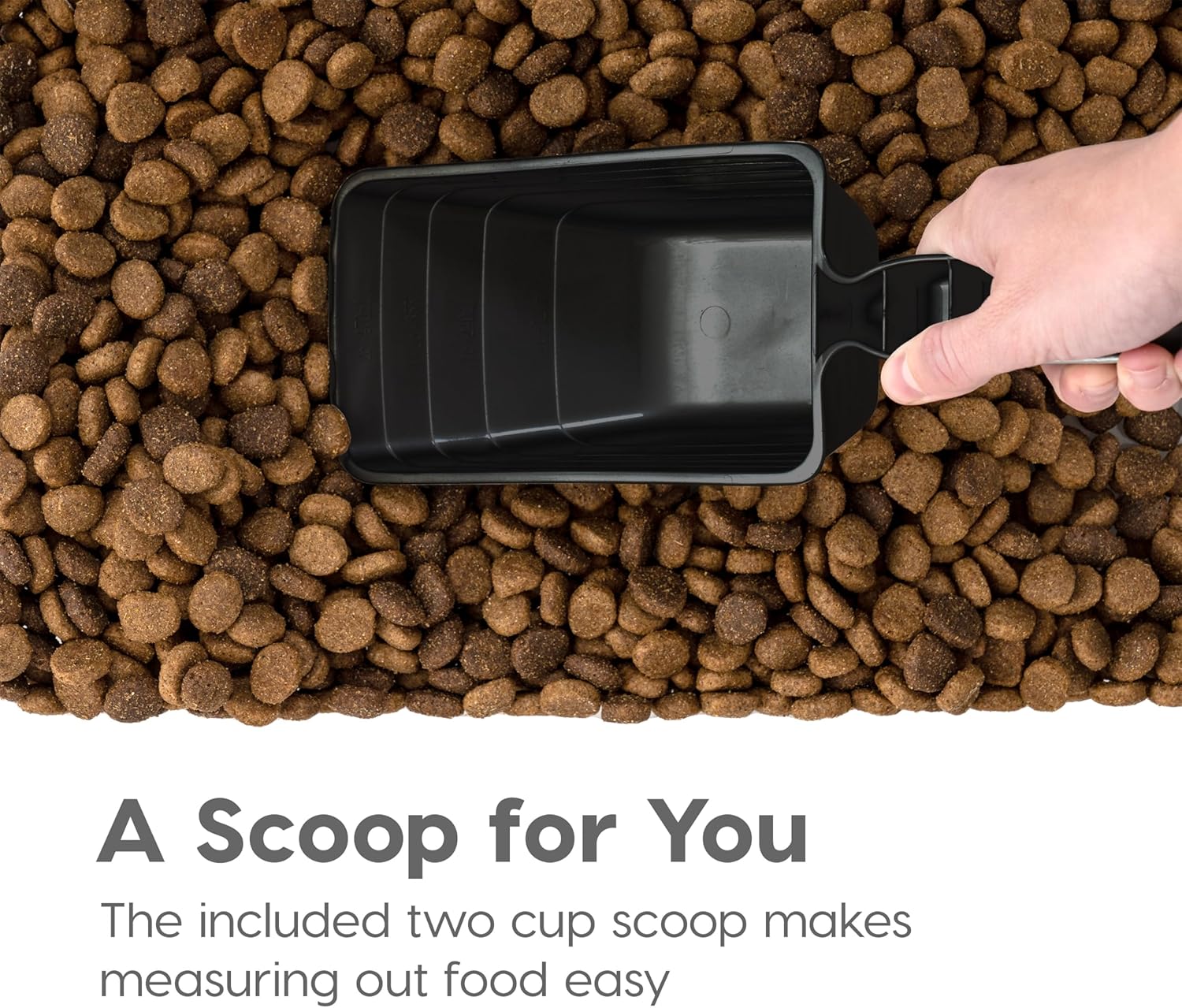 IRIS USA Dog Food Storage Container, 30 lbs  11 lbs Combo, Cat Food Storage Container, Dog Treat Container, Airtight, Stackable, 2-Cup Scoop, Wheels, Easy Mobility, Black · v2