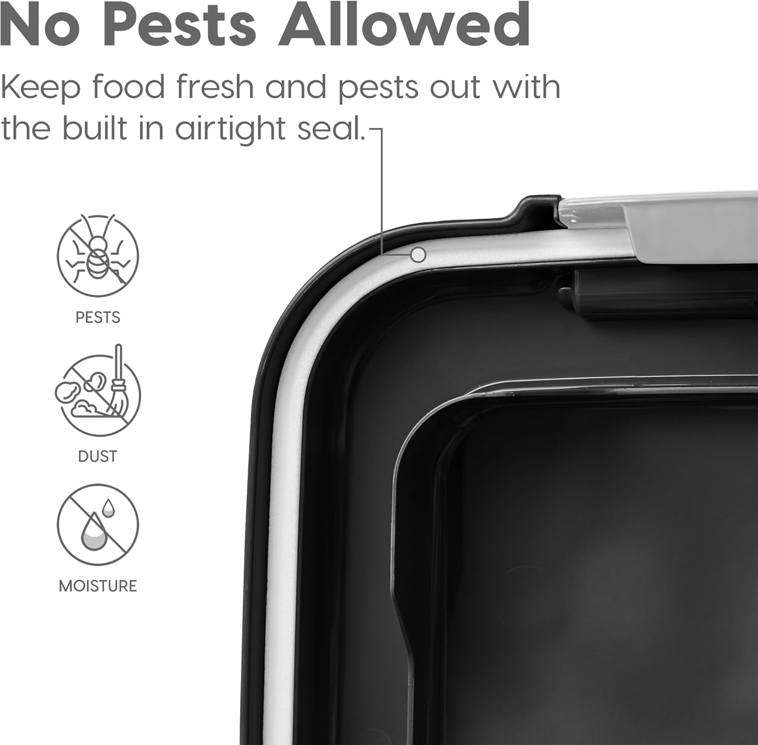 IRIS USA Dog Food Storage Container, 30 lbs  11 lbs Combo, Cat Food Storage Container, Dog Treat Container, Airtight, Stackable, 2-Cup Scoop, Wheels, Easy Mobility, Black · v2