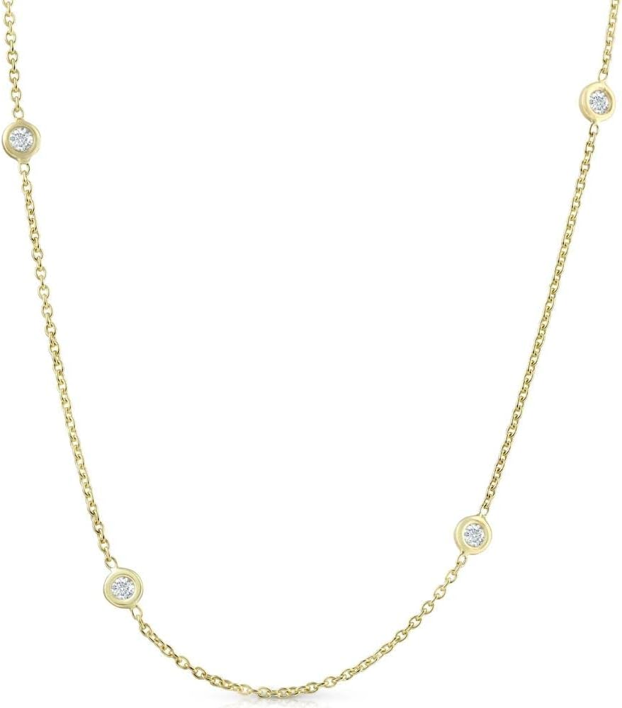 1ct Diamonds By The Yard 18 Halskette für Damen aus 14-karätigem Gelbgold