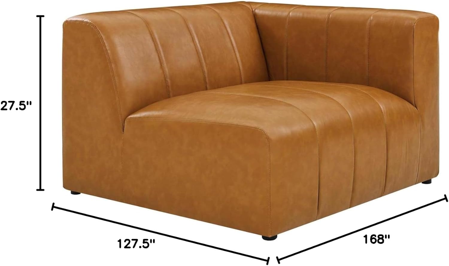 Modway Bartlett Channel Tufted Vegan Leather 8-Piece Sectional Sofa in Tan · v2