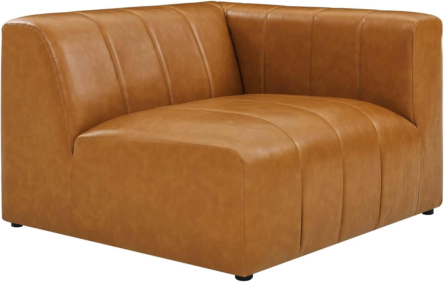 Modway Bartlett Channel Tufted Vegan Leather 8-Piece Sectional Sofa in Tan · v2