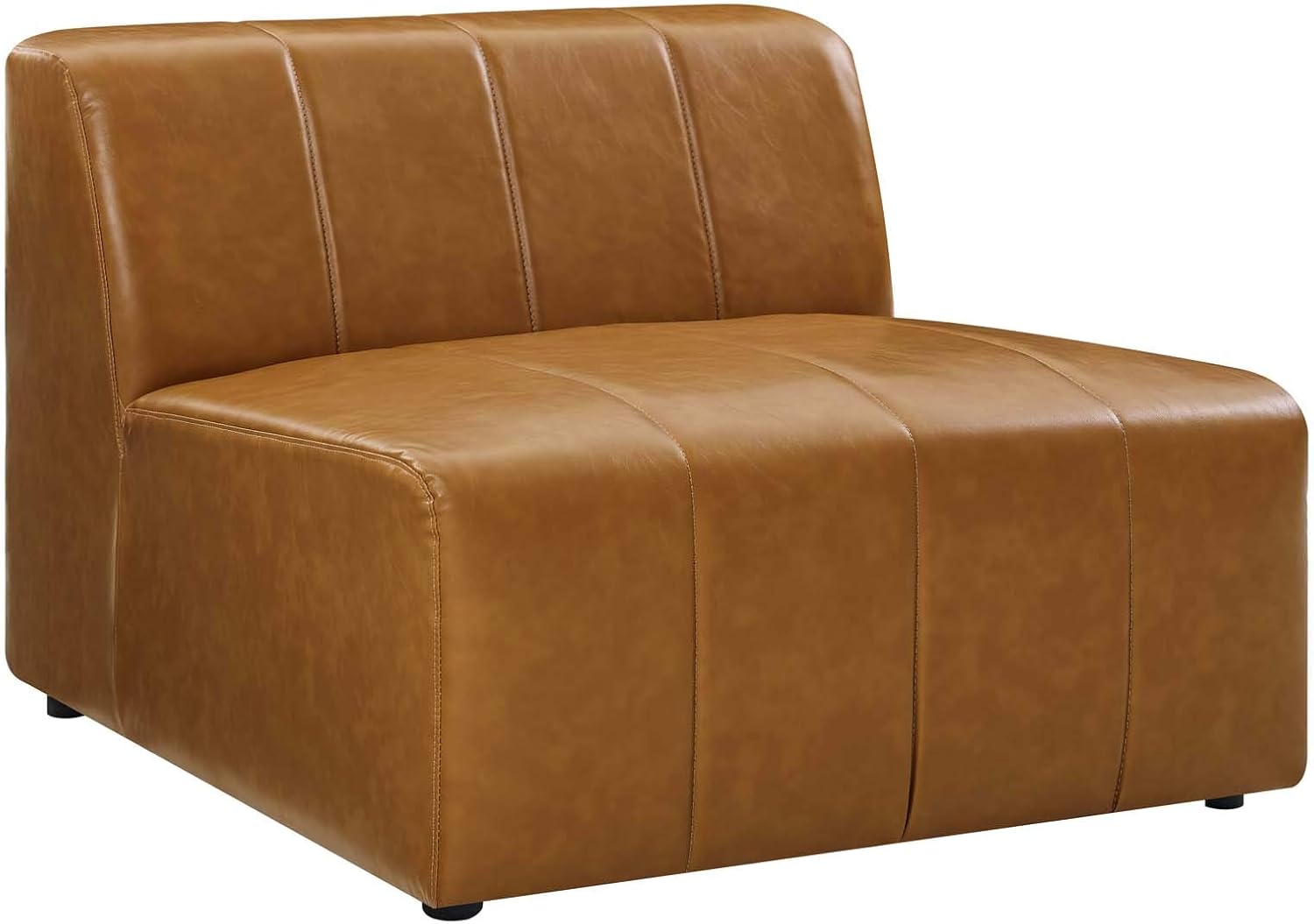 Modway Bartlett Channel Tufted Vegan Leather 8-Piece Sectional Sofa in Tan · v2