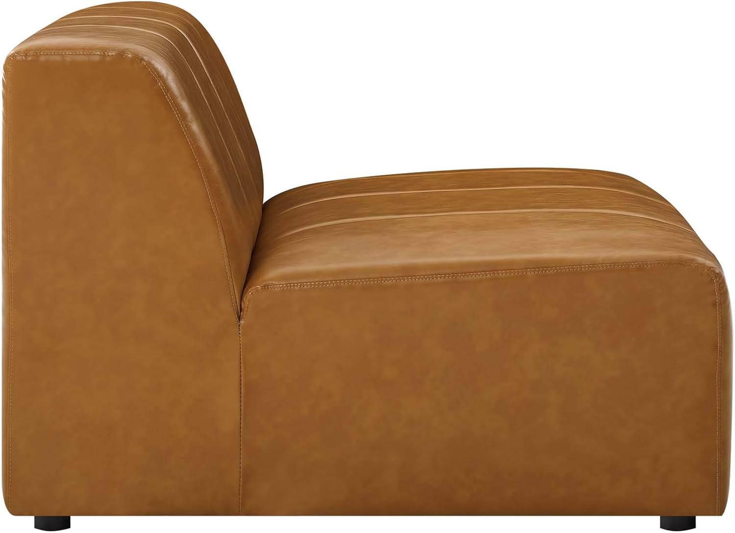 Modway Bartlett Channel Tufted Vegan Leather 8-Piece Sectional Sofa in Tan · v2