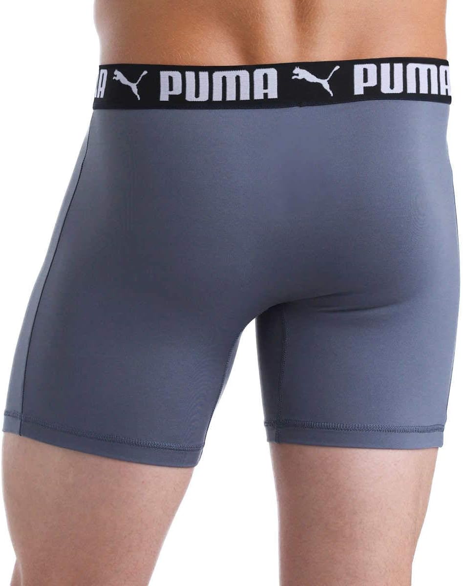 PUMA Mens Microfiber Boxer Brief, 5-pack (Large, Blue, Gray and Black) · v2