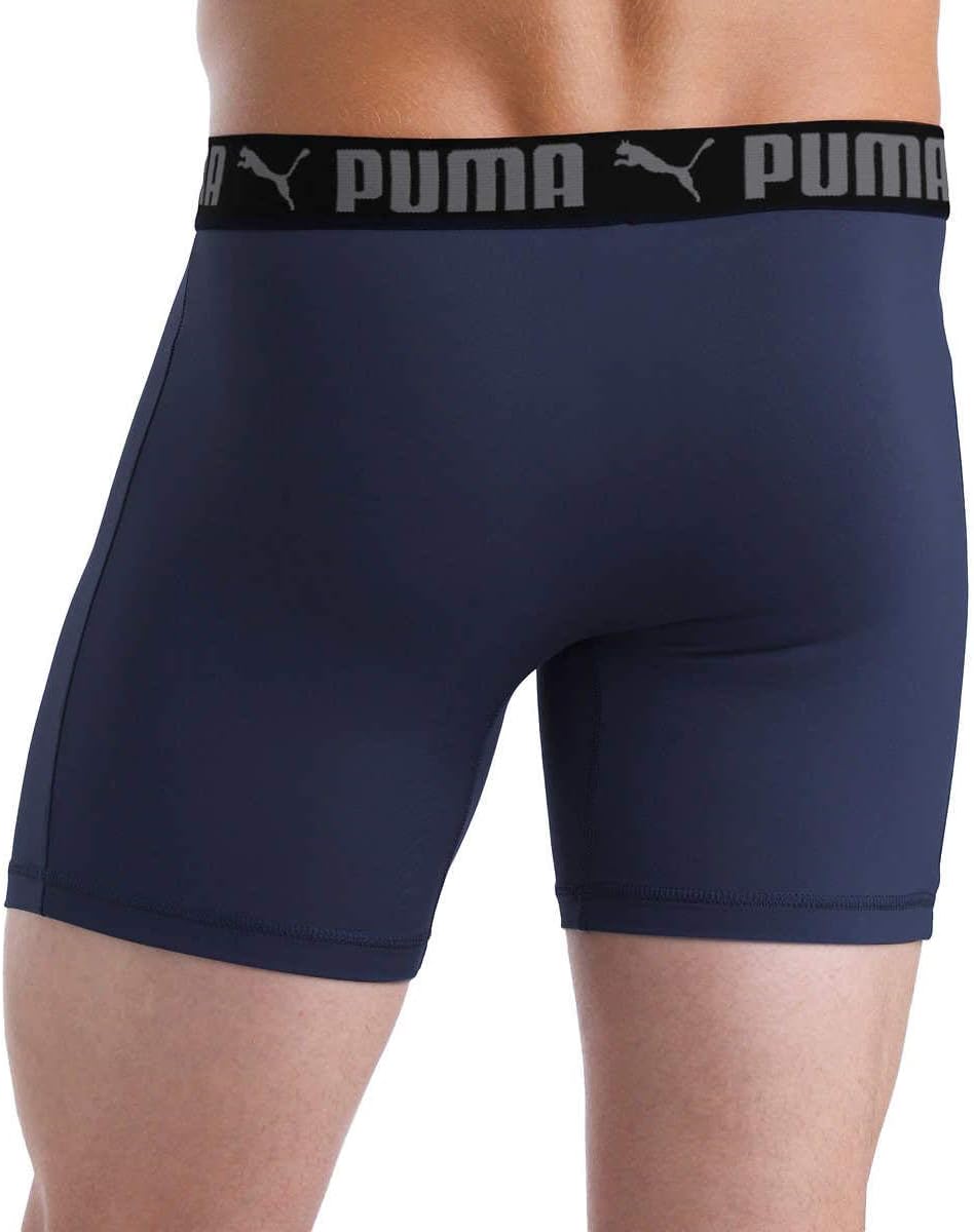 PUMA Mens Microfiber Boxer Brief, 5-pack (Large, Blue, Gray and Black) · v2