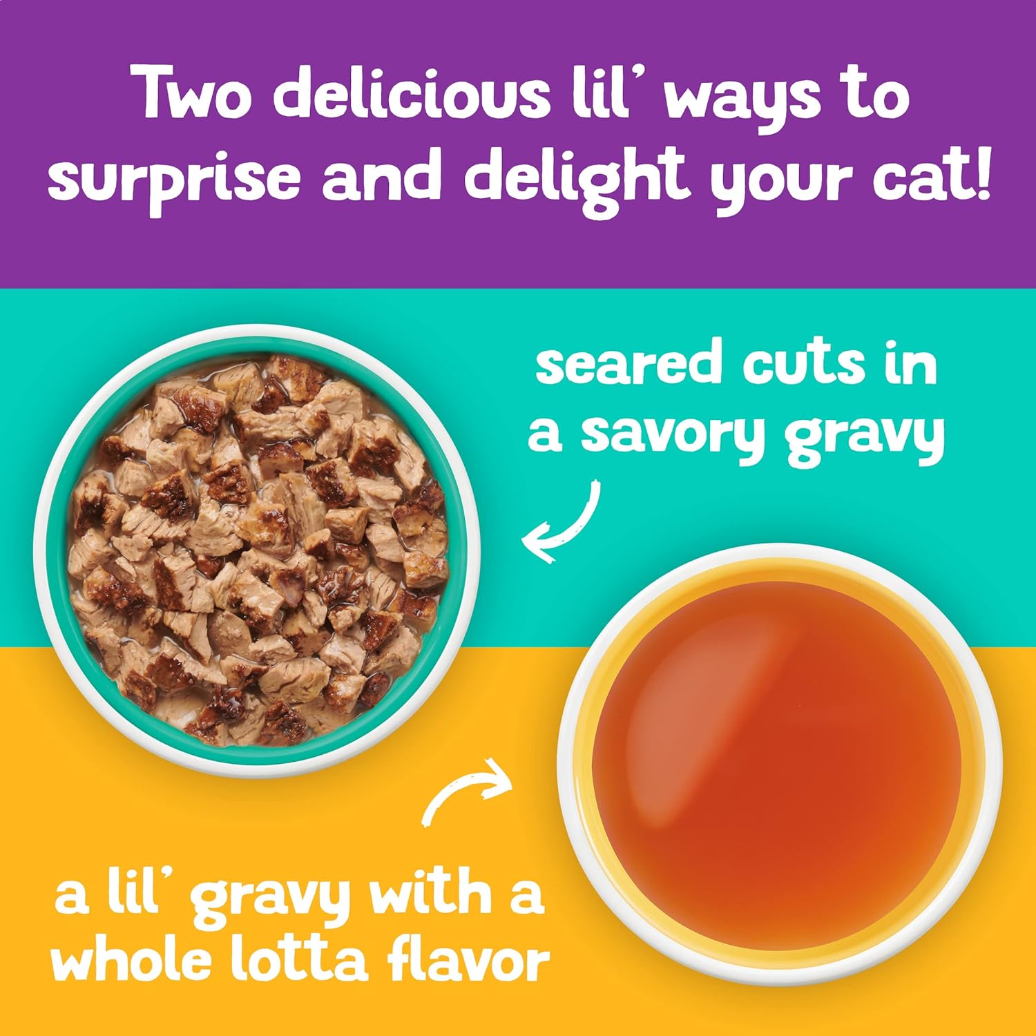 Purina Friskies Gravy Wet Cat Food Complement Variety Pack, Lil Gravies and Lil' Grillers - (Pack of 30) 1.55 oz. Pouches · v6
