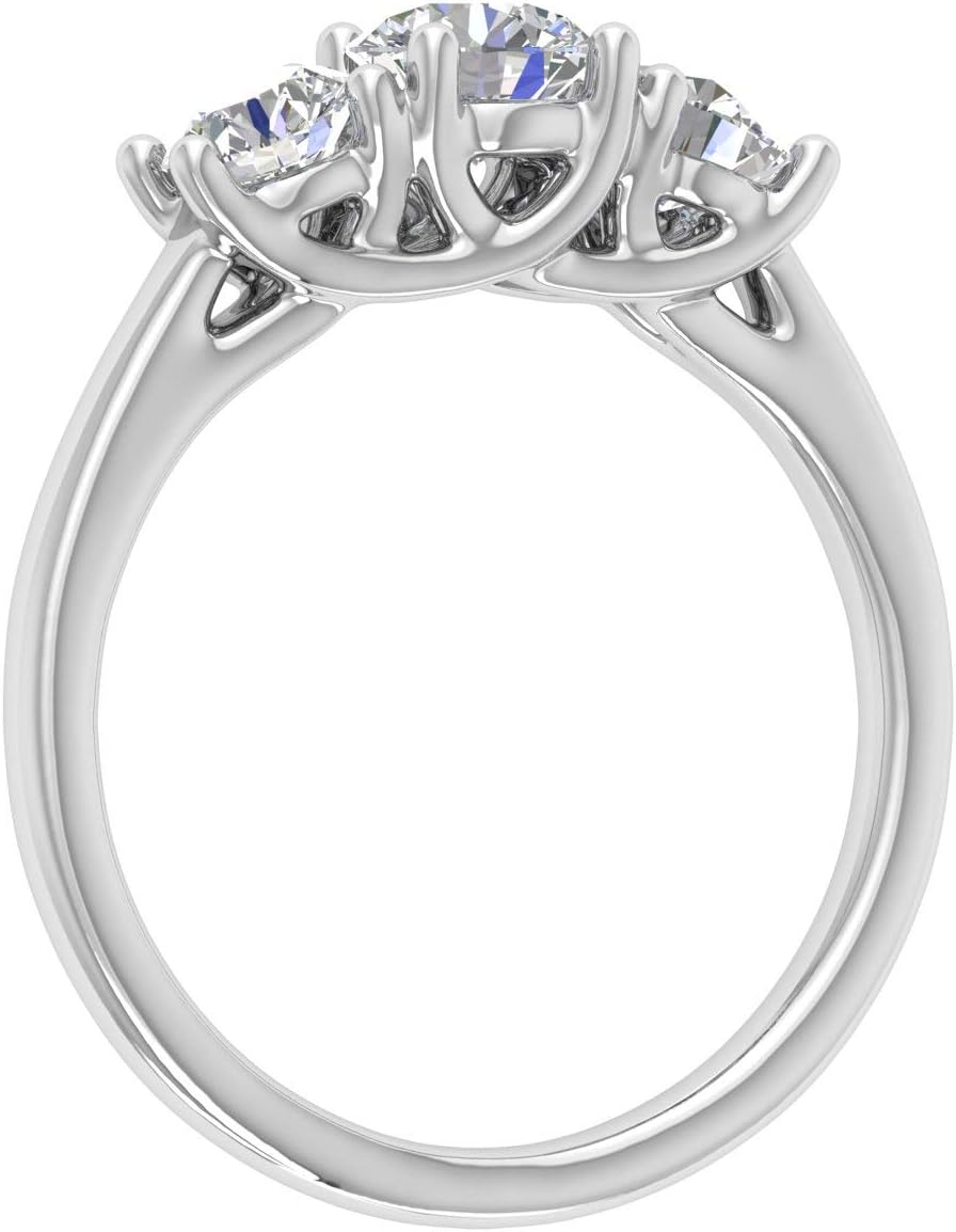Anello di fidanzamento FINEROCK con diamanti da 1 carati e 3 pietre in oro 14 carati