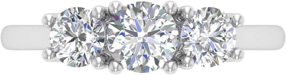 Anello di fidanzamento FINEROCK con diamanti da 1 carati e 3 pietre in oro 14 carati